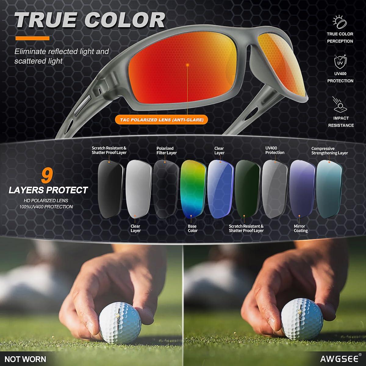 Gafas de sol polarizadas AWGSEE para hombres 100% UV