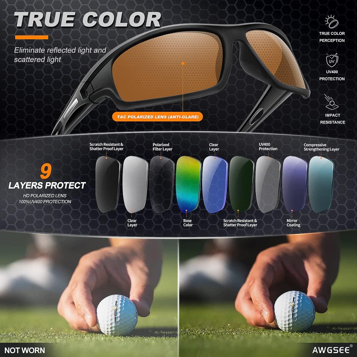 Gafas de sol polarizadas AWGSEE 100% UV 2pack Negro+Marrón