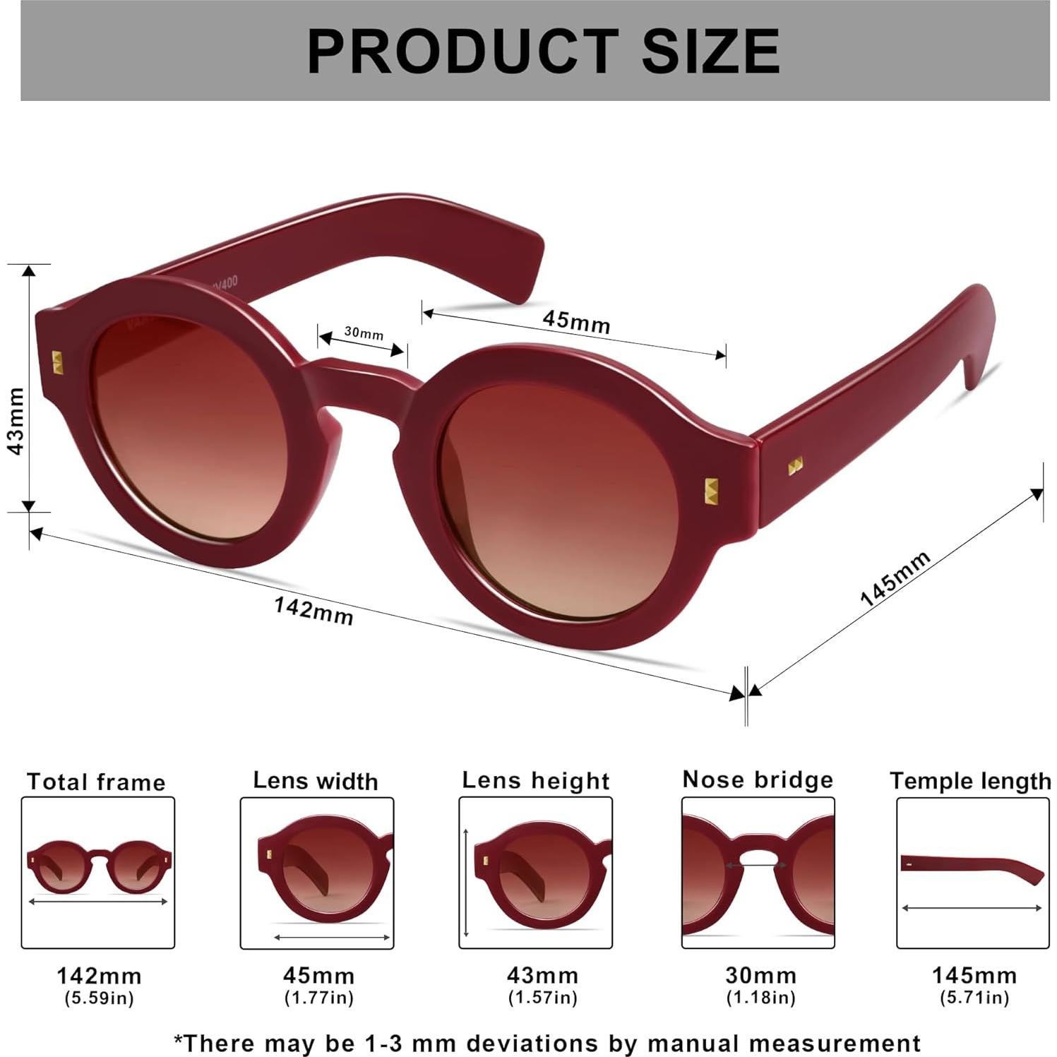 Gafas de sol polarizadas VANLINKER VL9743 unisex rojas