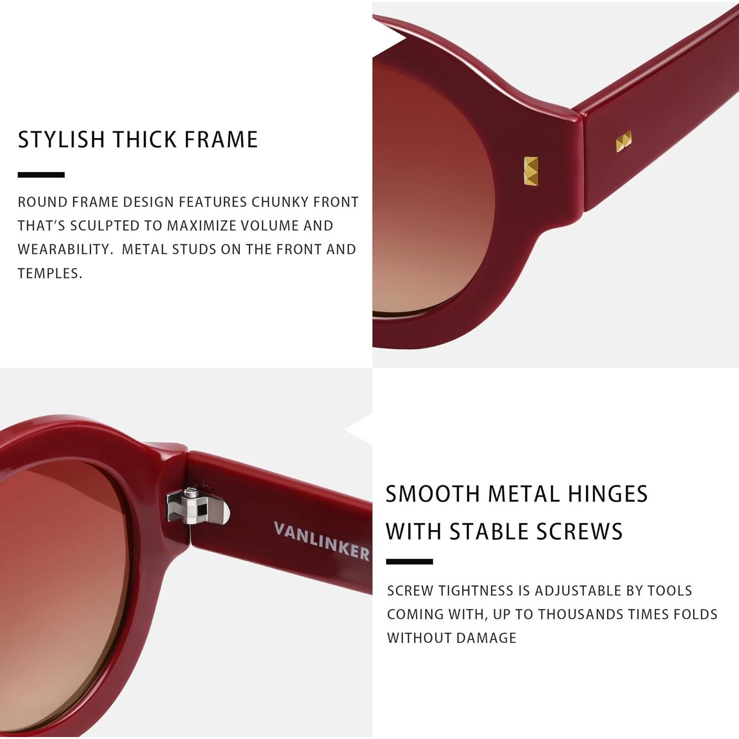 Gafas de sol polarizadas VANLINKER VL9743 unisex rojas