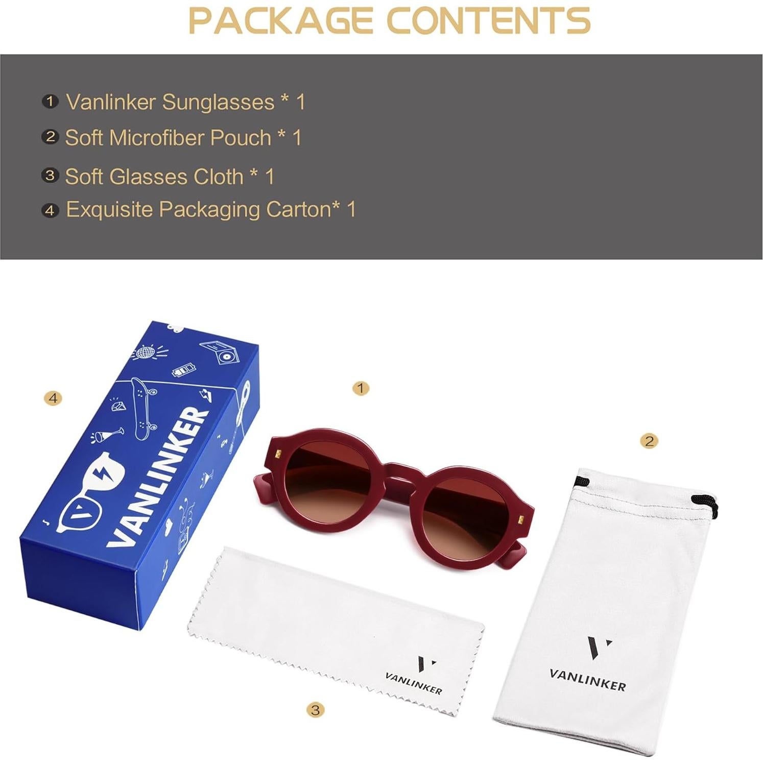 Gafas de sol polarizadas VANLINKER VL9743 unisex rojas