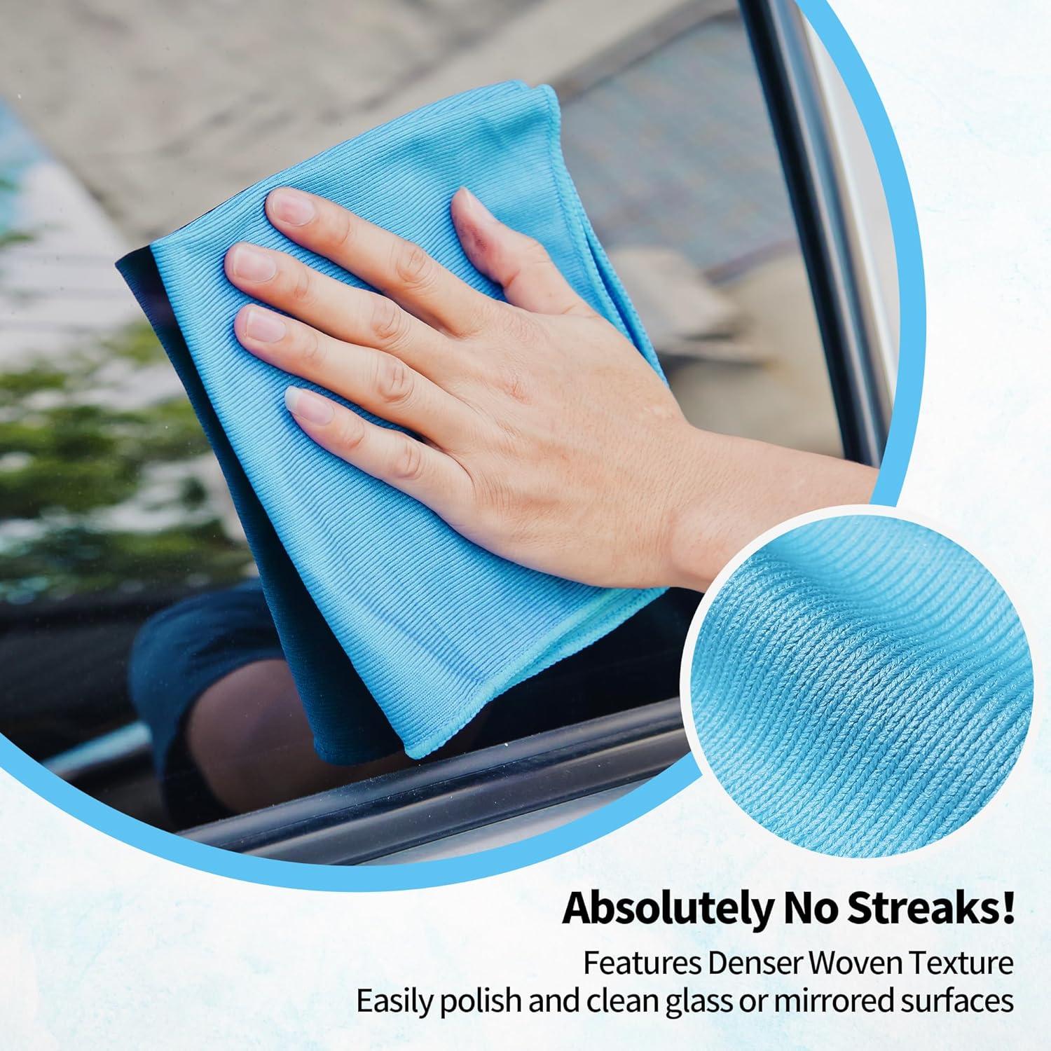 HOMERHYME Paños de Microfibra para Limpieza de Cristales 6 Pzas