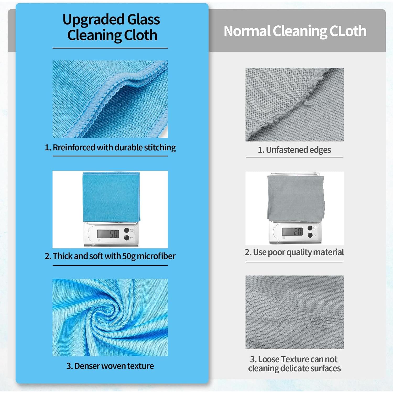 HOMERHYME Paños de Microfibra para Limpieza de Cristales 6 Pzas