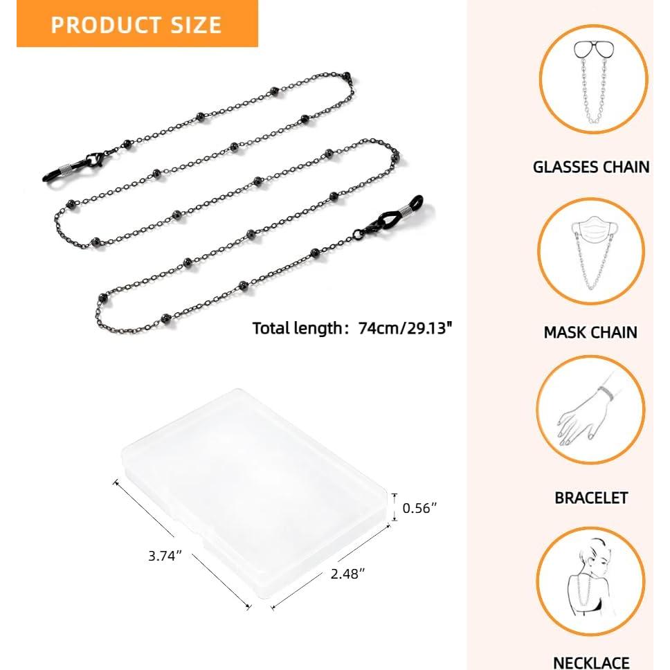 Cadena de Gafas 3 PCS Acero Inoxidable Unisex 73.66 cm