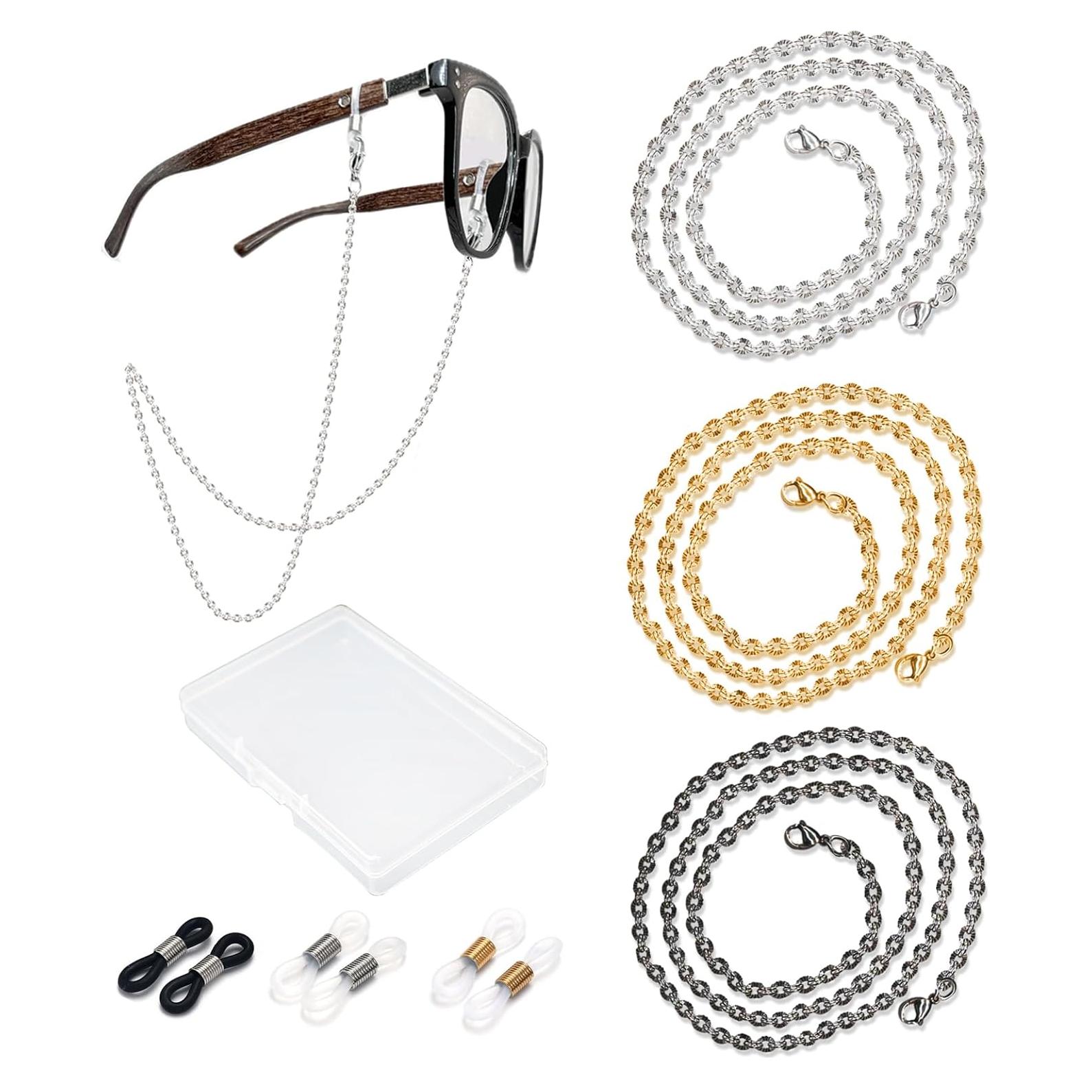 Cadena de Gafas 3 PCS Acero Inoxidable Unisex Elegante