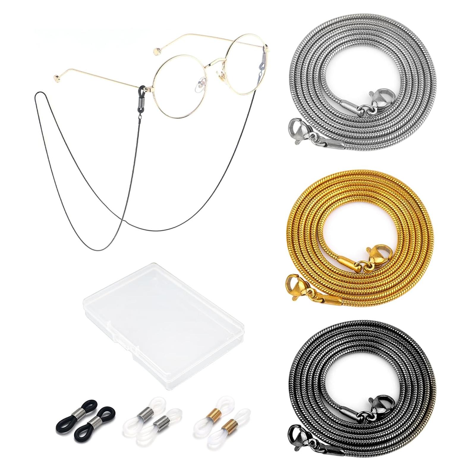 Cadena de Gafas 3 PCS Acero Inoxidable Unisex Elegante