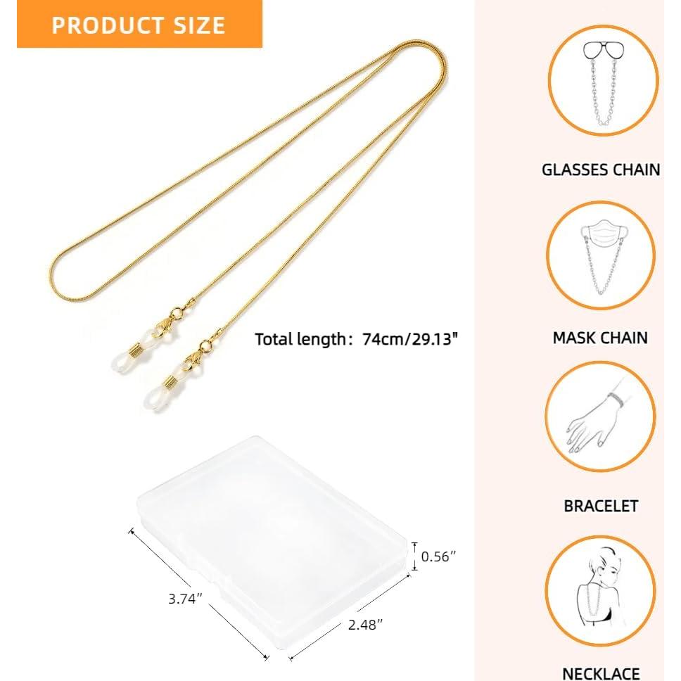 Cadena de Gafas 3 PCS Acero Inoxidable Unisex Elegante