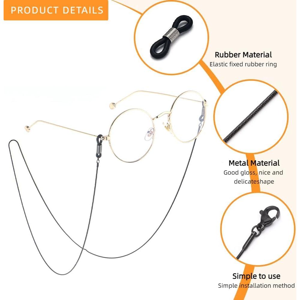 Cadena de Gafas 3 PCS Acero Inoxidable Unisex Elegante