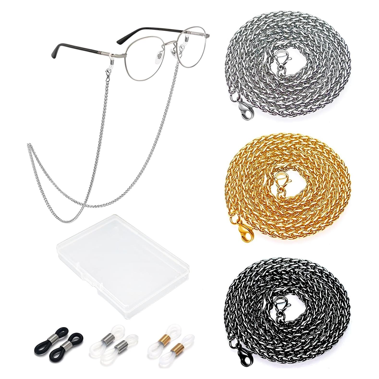 Cadena de Gafas 3 PCS Acero Inoxidable Unisex Elegante