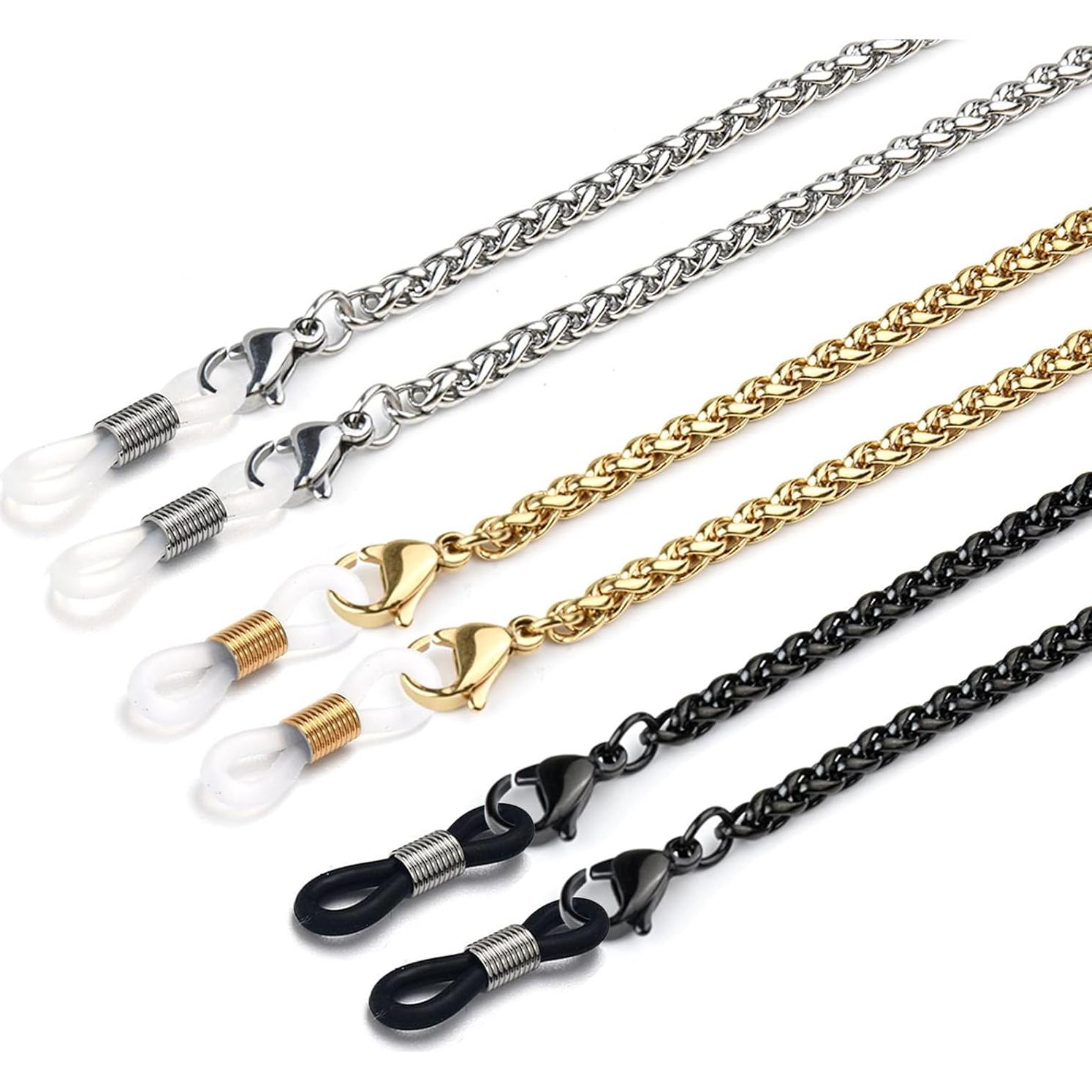 Cadena de Gafas 3 PCS Acero Inoxidable Unisex Elegante