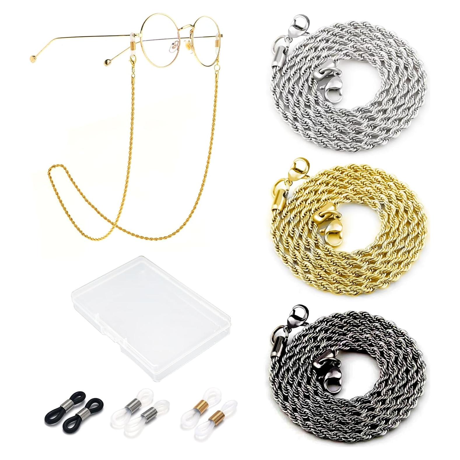 Cadena de Gafas 3 PCS Acero Inoxidable Unisex Elegante