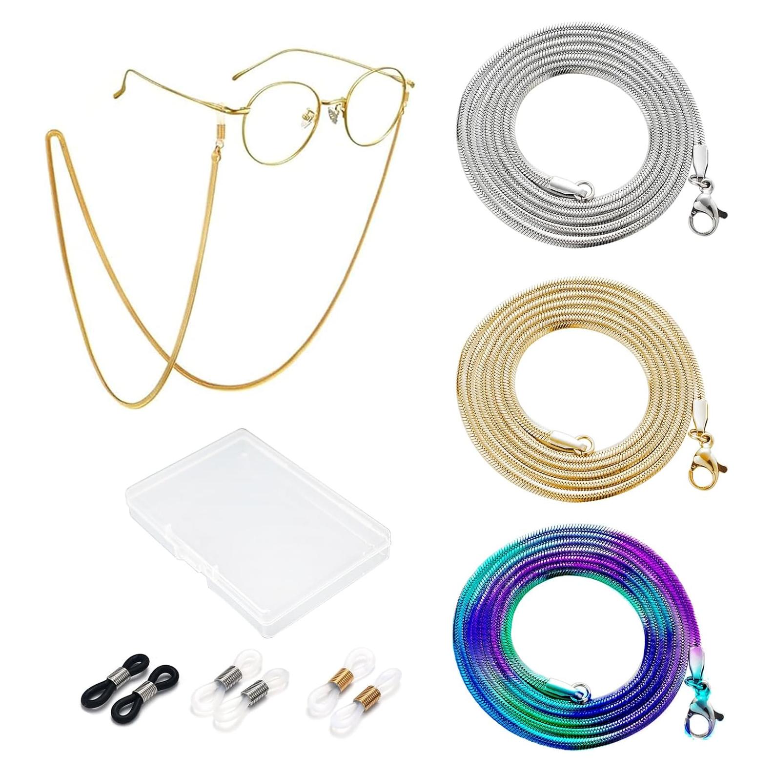 Cadena de Gafas 3 PCS Acero Inoxidable Unisex Elegante