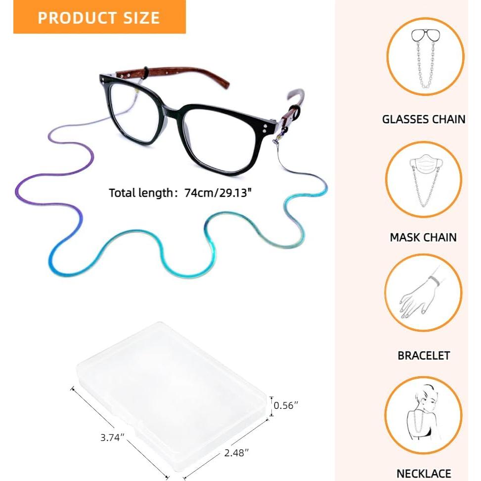 Cadena de Gafas 3 PCS Acero Inoxidable Unisex Elegante