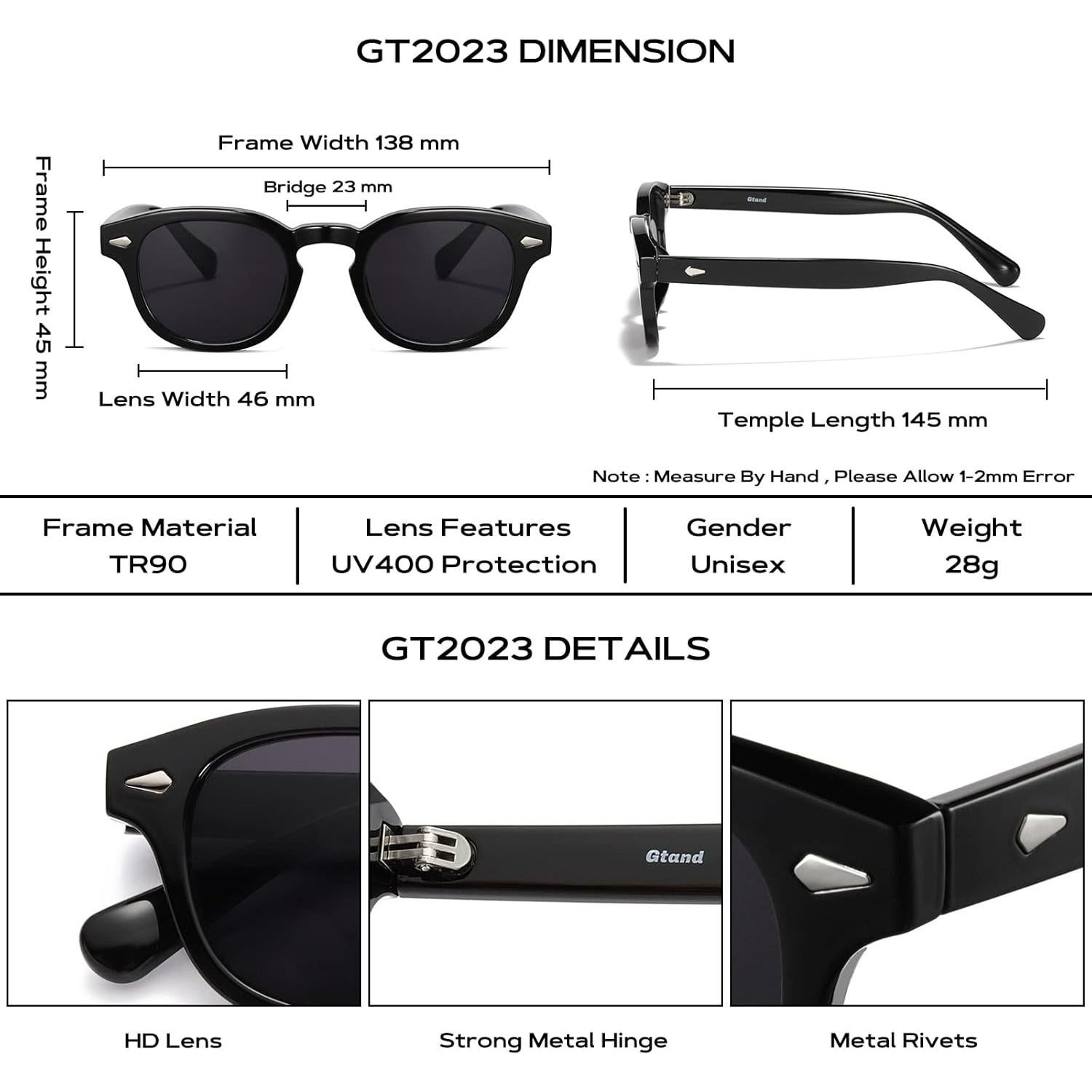 Gafas de Sol Gtand Unisex Retro Circulares 46mm UV400