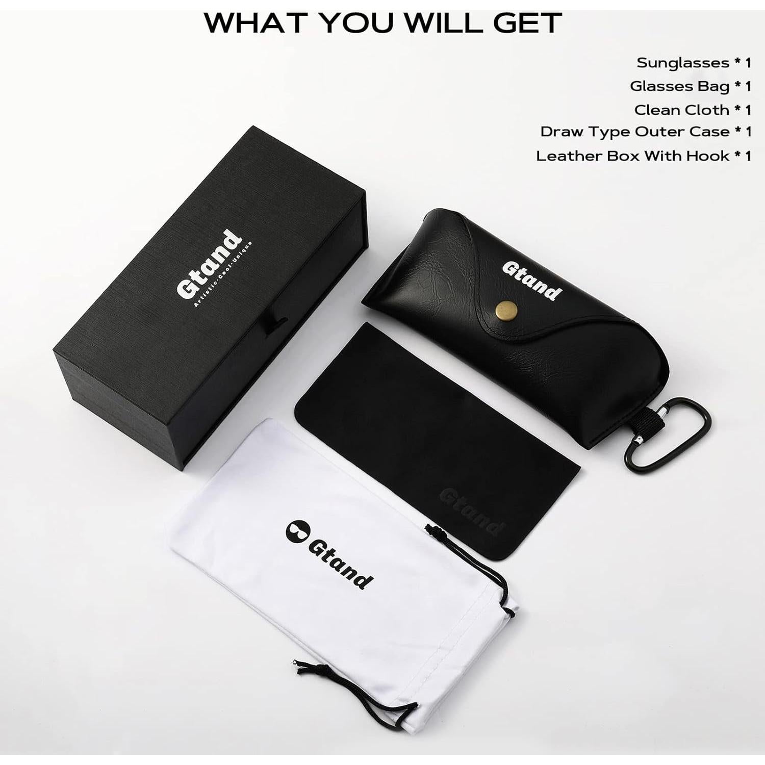 Gafas de Sol Gtand Unisex Retro 46mm UV400 Marco Negro