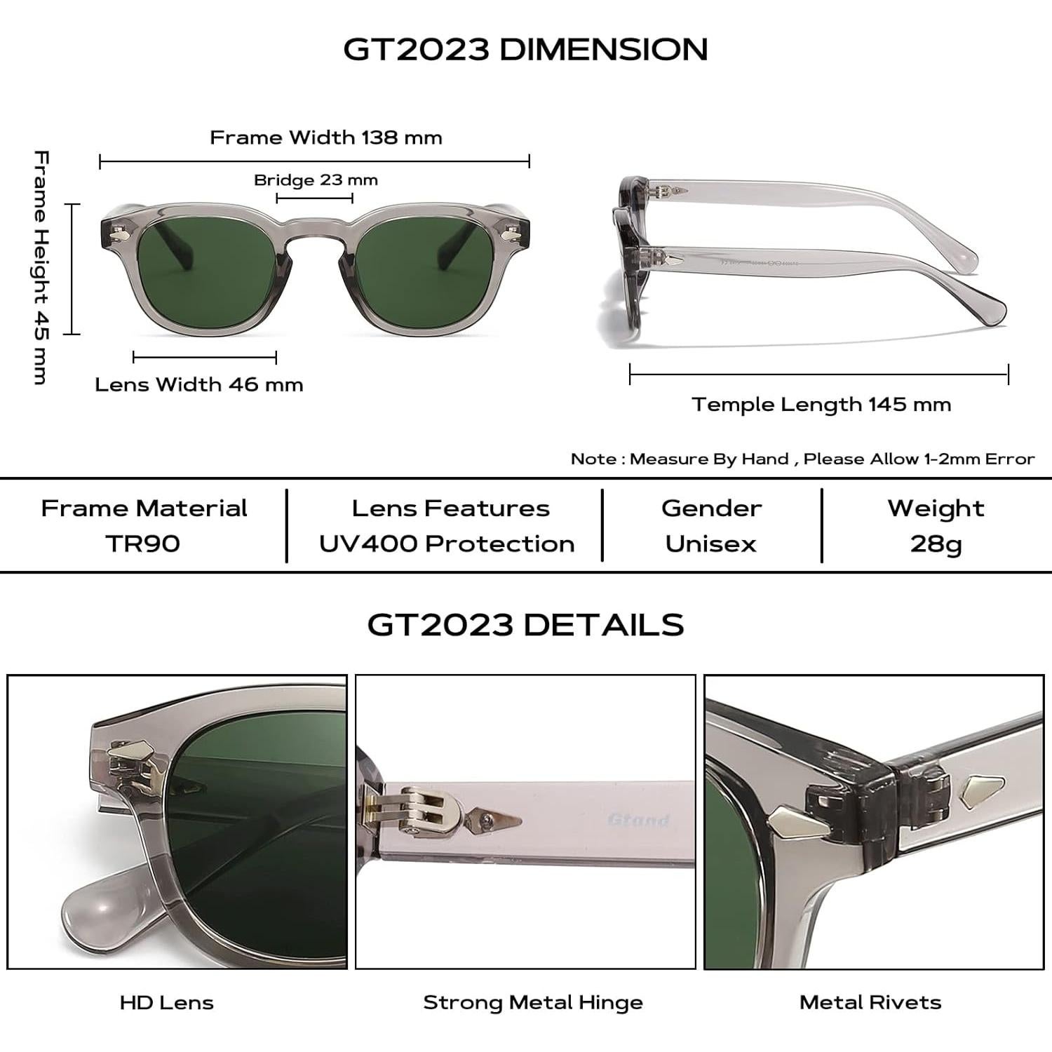 Gafas de Sol Gtand Unisex Retro Circulares 46mm UV400