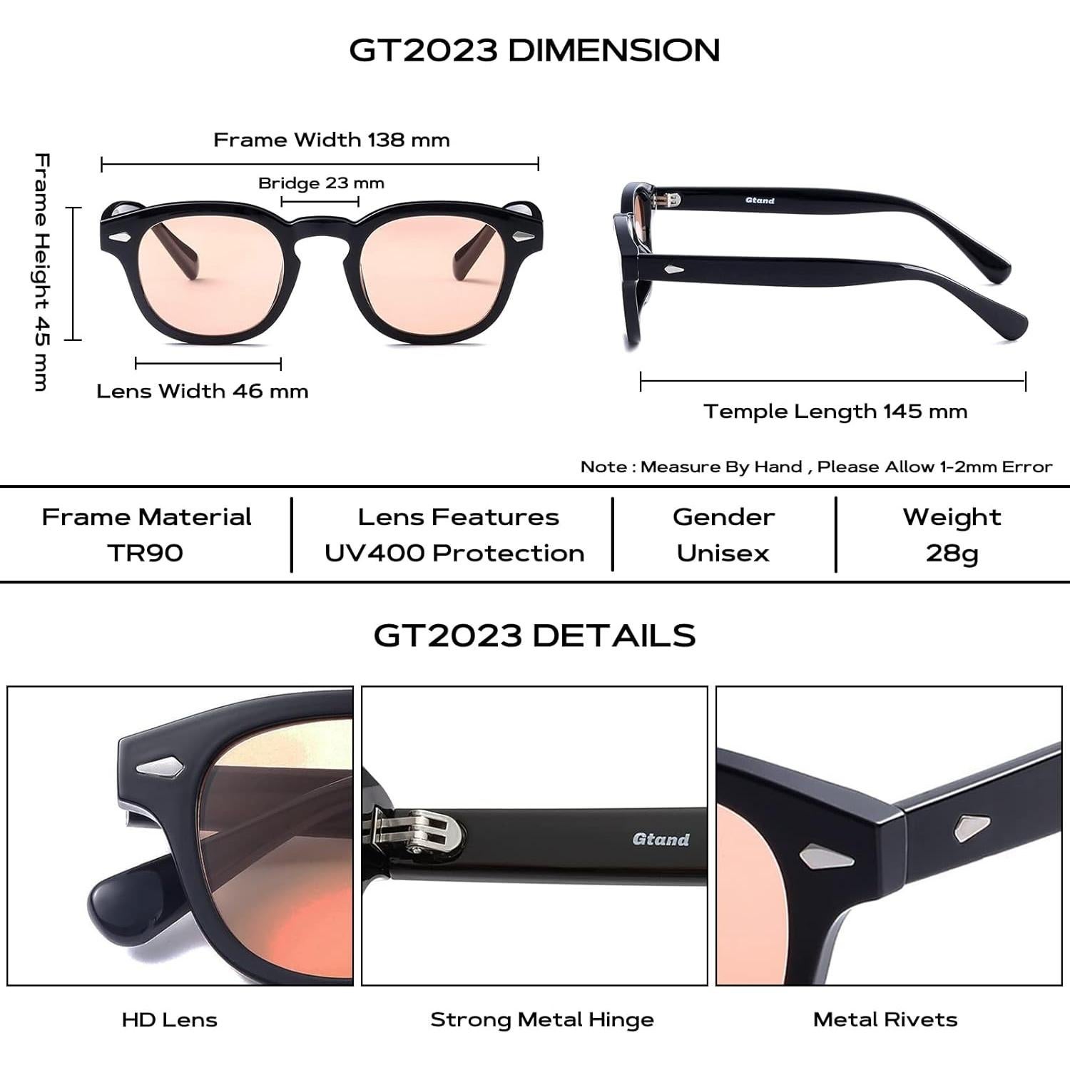 Gafas de Sol Gtand Unisex Retro Circulares 46mm UV400