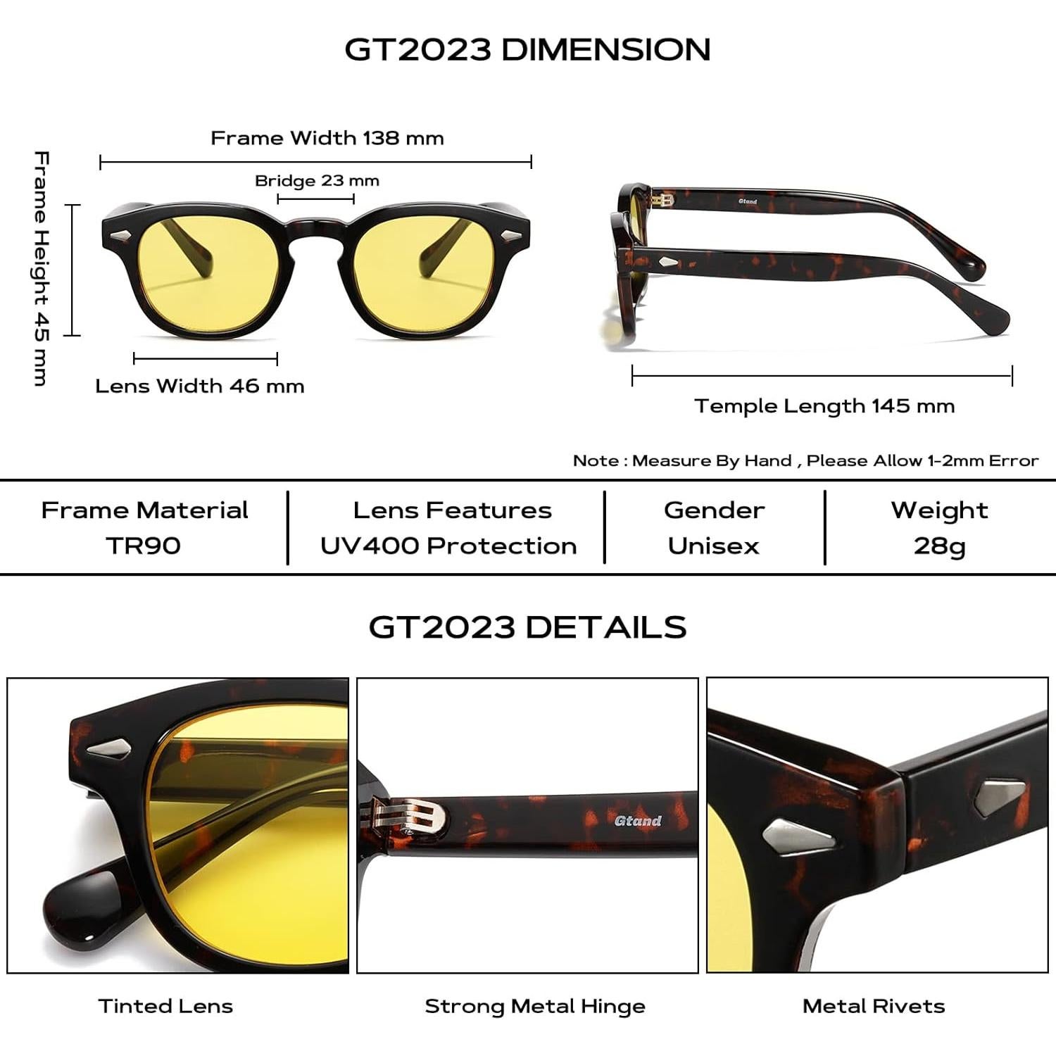 Gafas de Sol Gtand Unisex Retro Circulares 46mm UV400