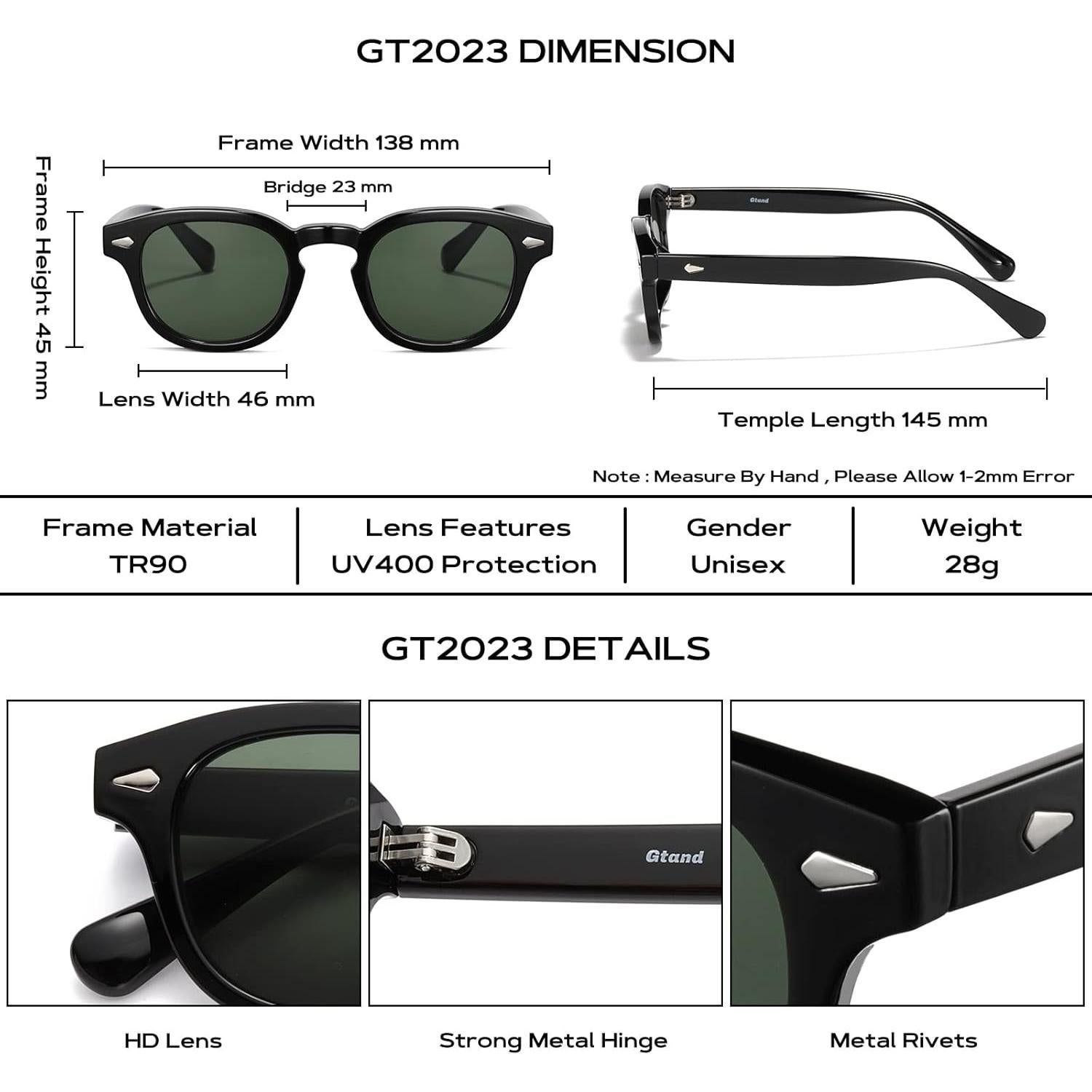 Gafas de Sol Gtand Unisex Retro Circulares 46mm UV400