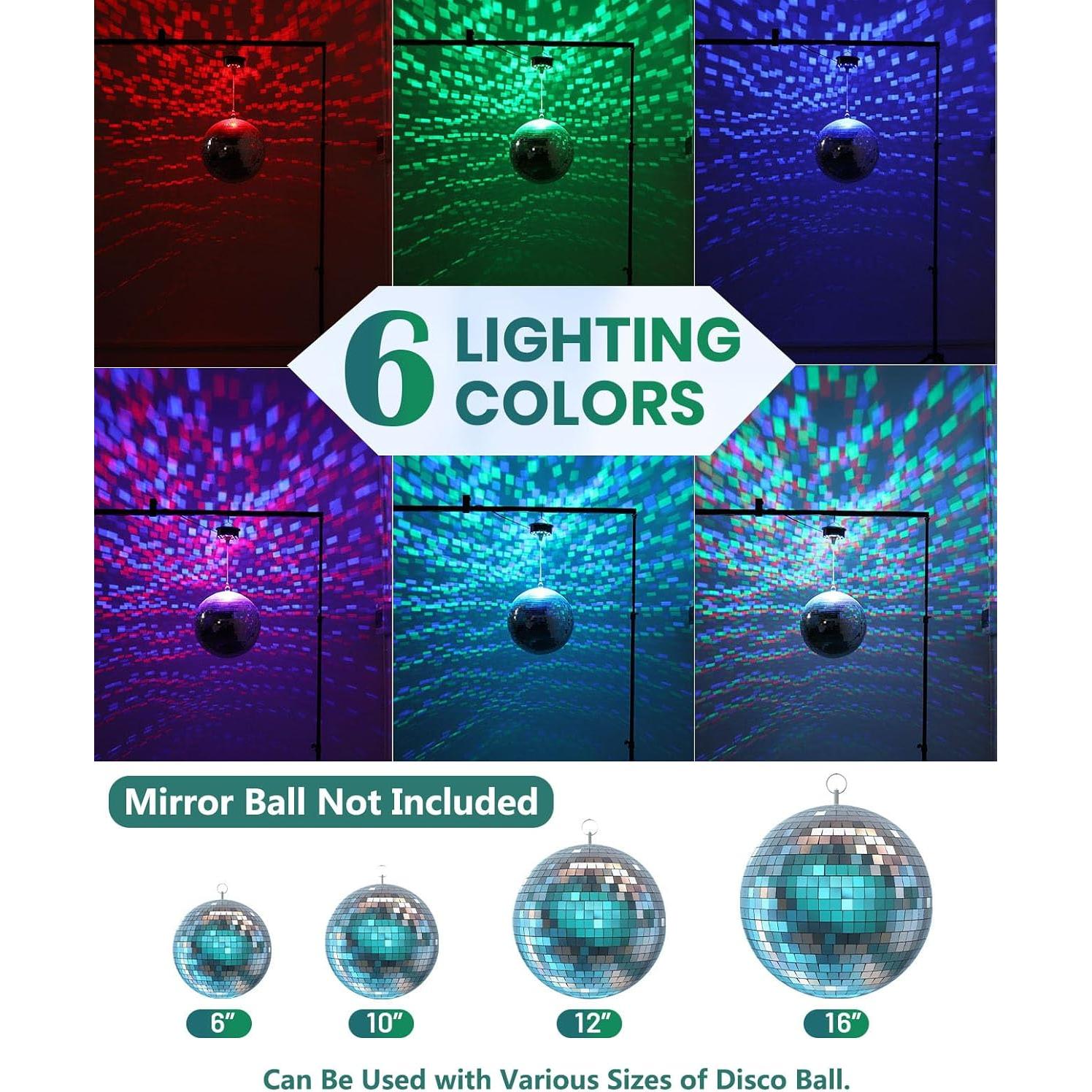 Motor de Bola de Disco Czgor con Luz RGB y Control Remoto