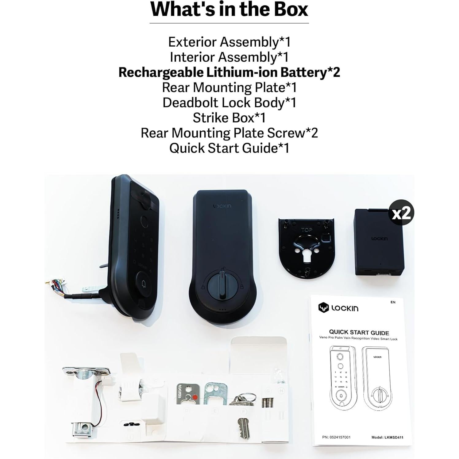 Cerradura Inteligente Lockin Veno Pro, Biométrica con Vena de Palma y Huella Dactilar, Wi-Fi, Timbre y Control por App