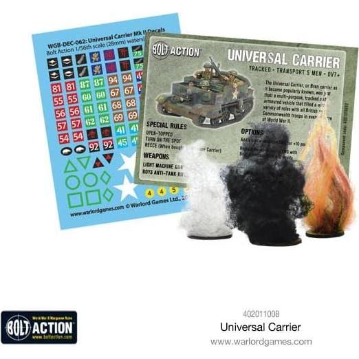 Kit de Modelo Warlord Universal Carrier 1:56 Sin Pintar