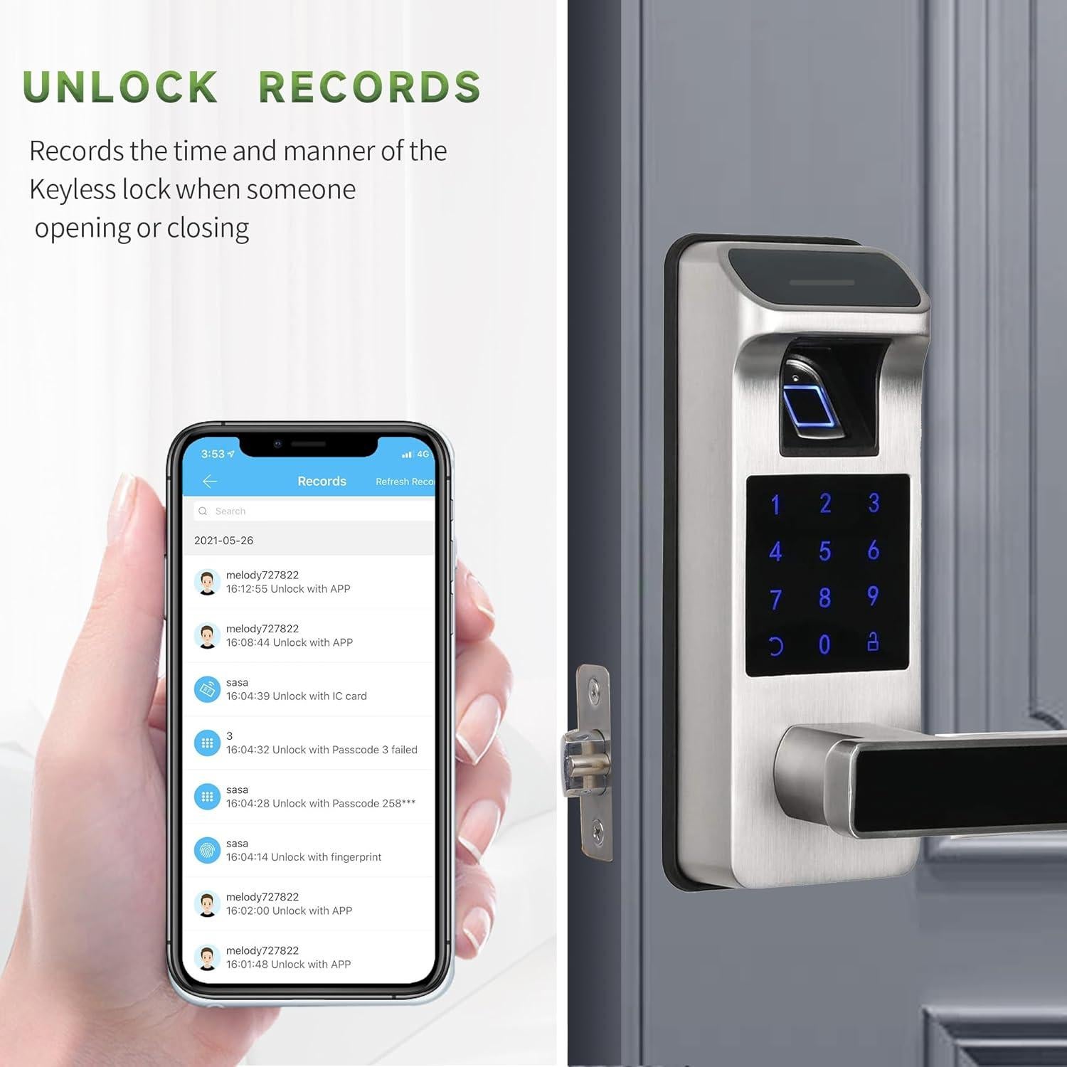 Cerradura Inteligente HARFO A01 Huella Dactilar y App