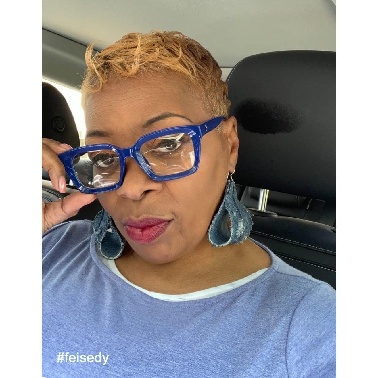 Gafas de Lectura FEISEDY B2479 Retro Cuadradas Azul 1.25x