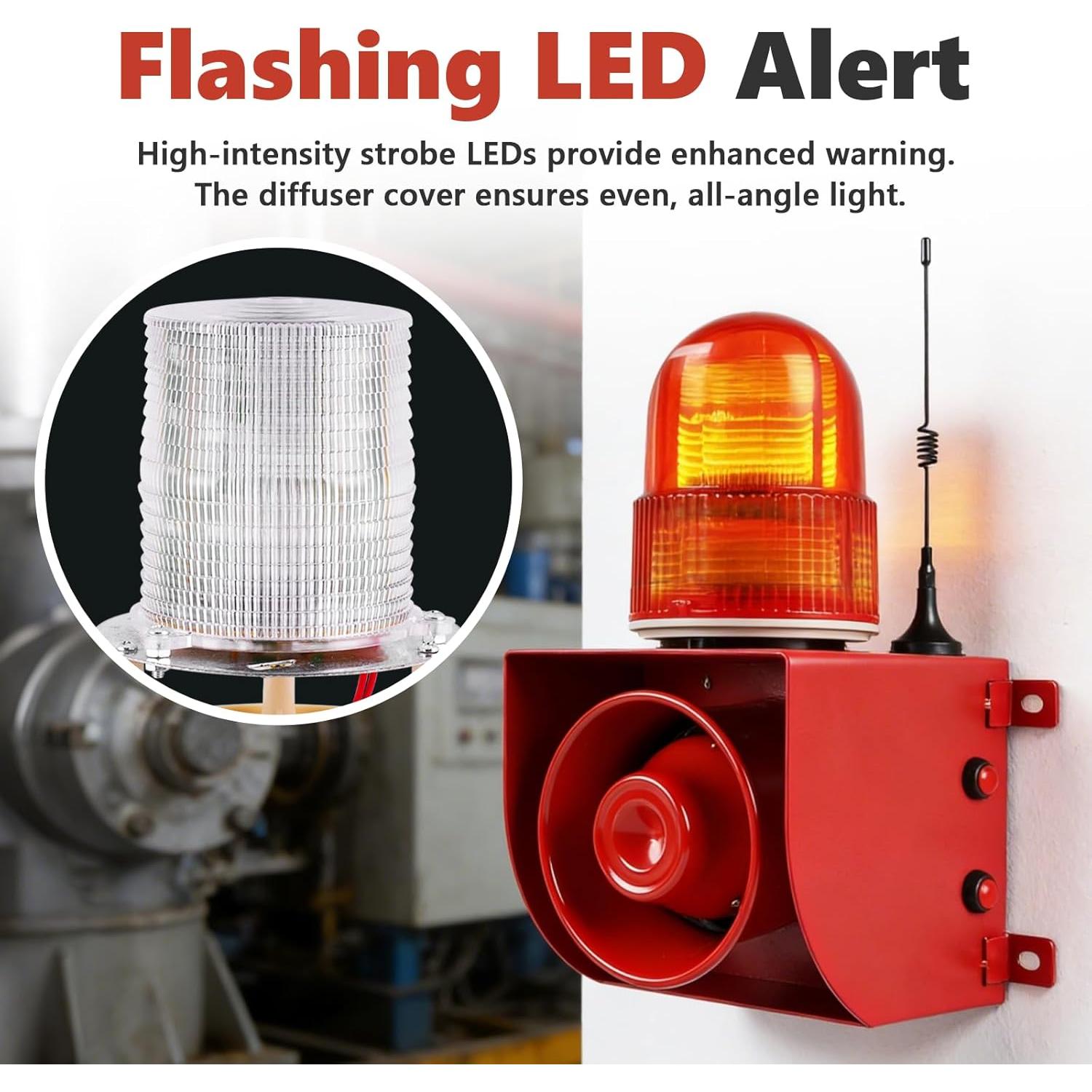 Alarma de Sirena Industrial Saladulce 120dB Inalámbrica IP65