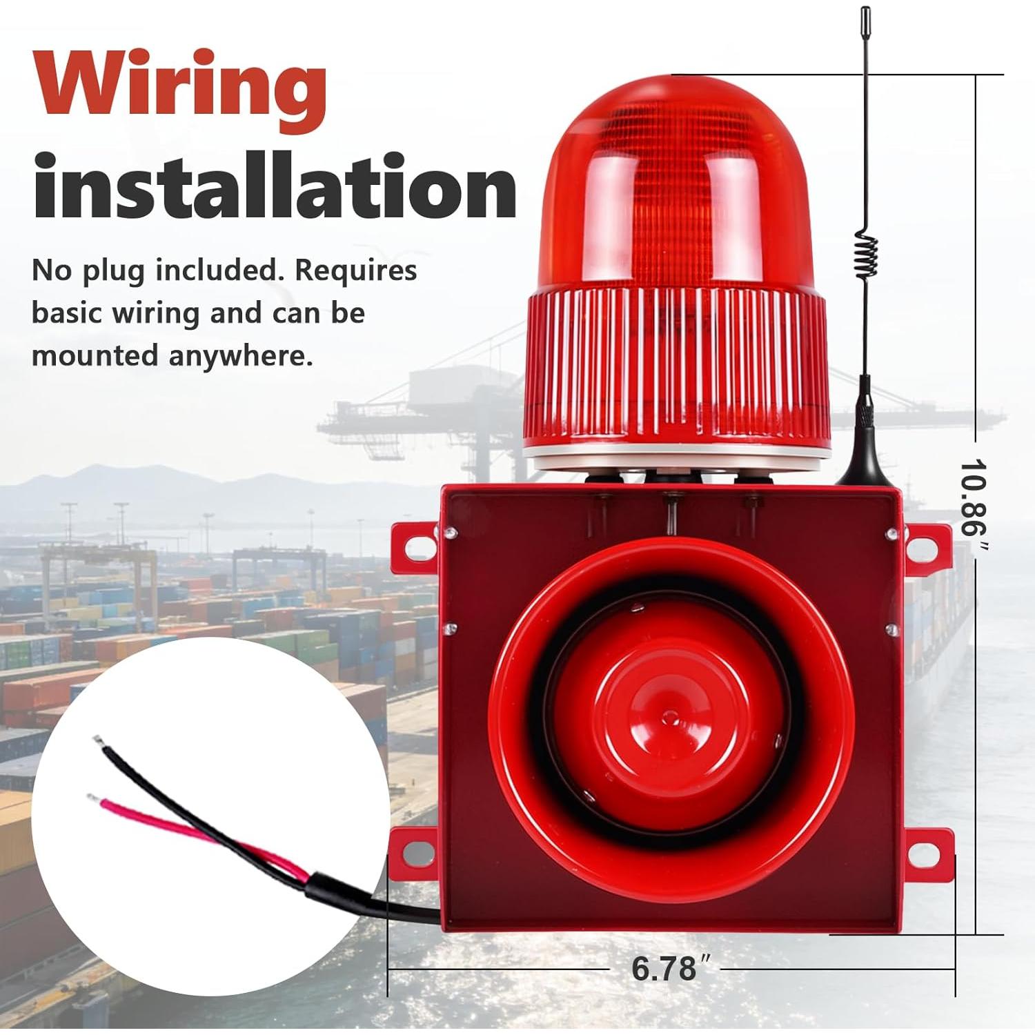 Alarma de Sirena Industrial Saladulce 120dB Inalámbrica IP65