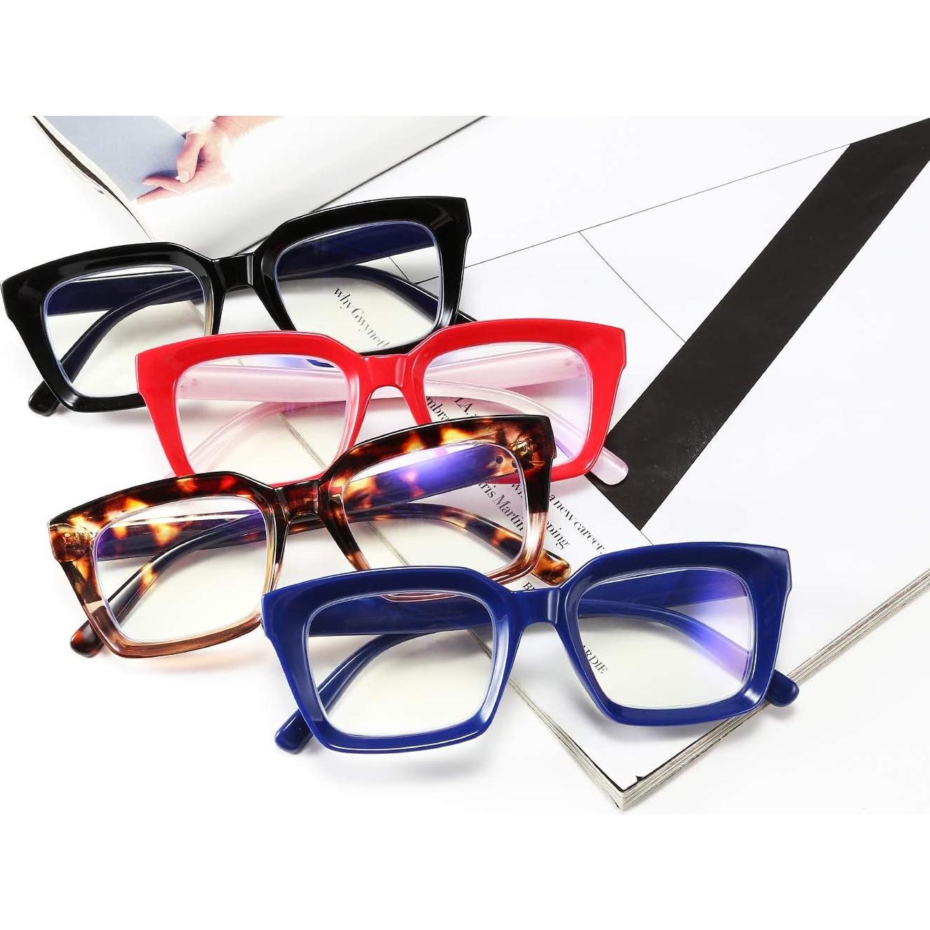 Gafas de Lectura FEISEDY B2479 Retro Cuadradas Azul 2.0x