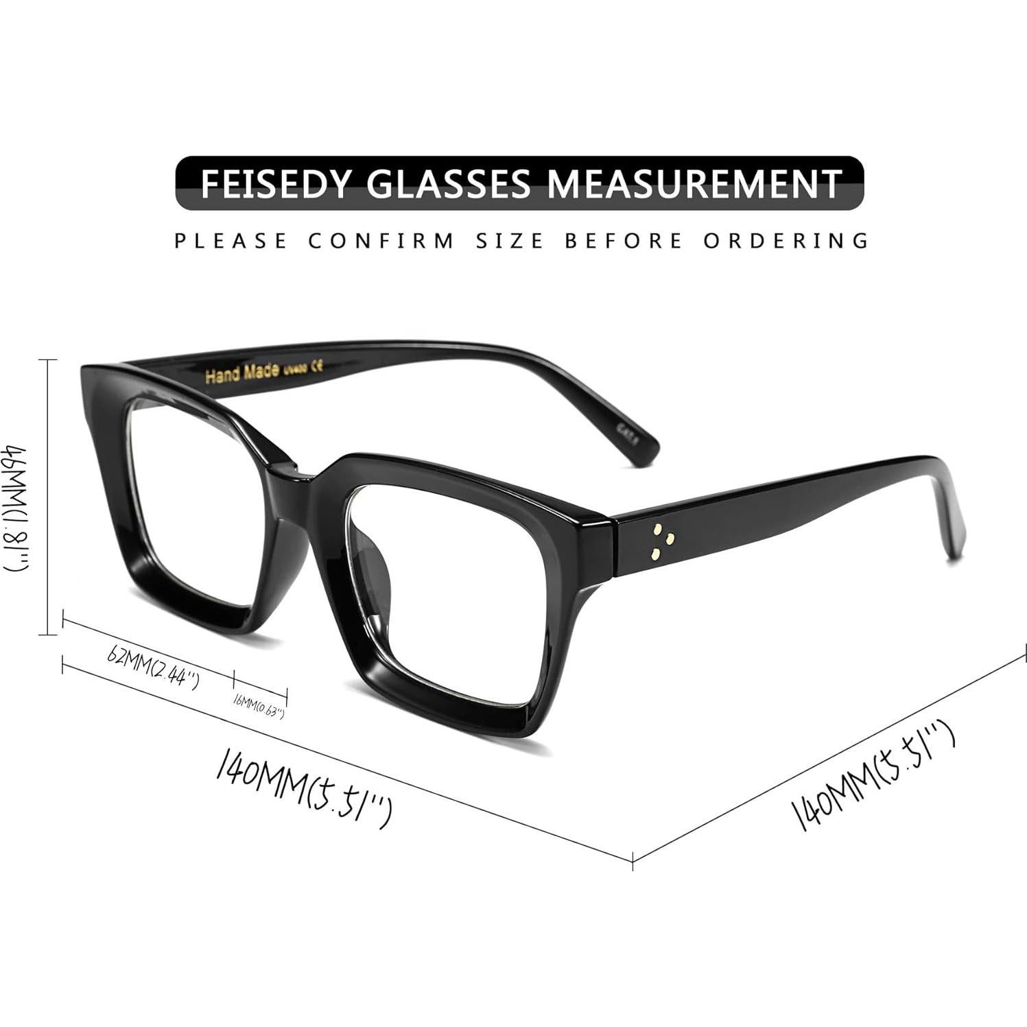 Gafas de Lectura FEISEDY B2479 Retro Cuadradas 1.75x