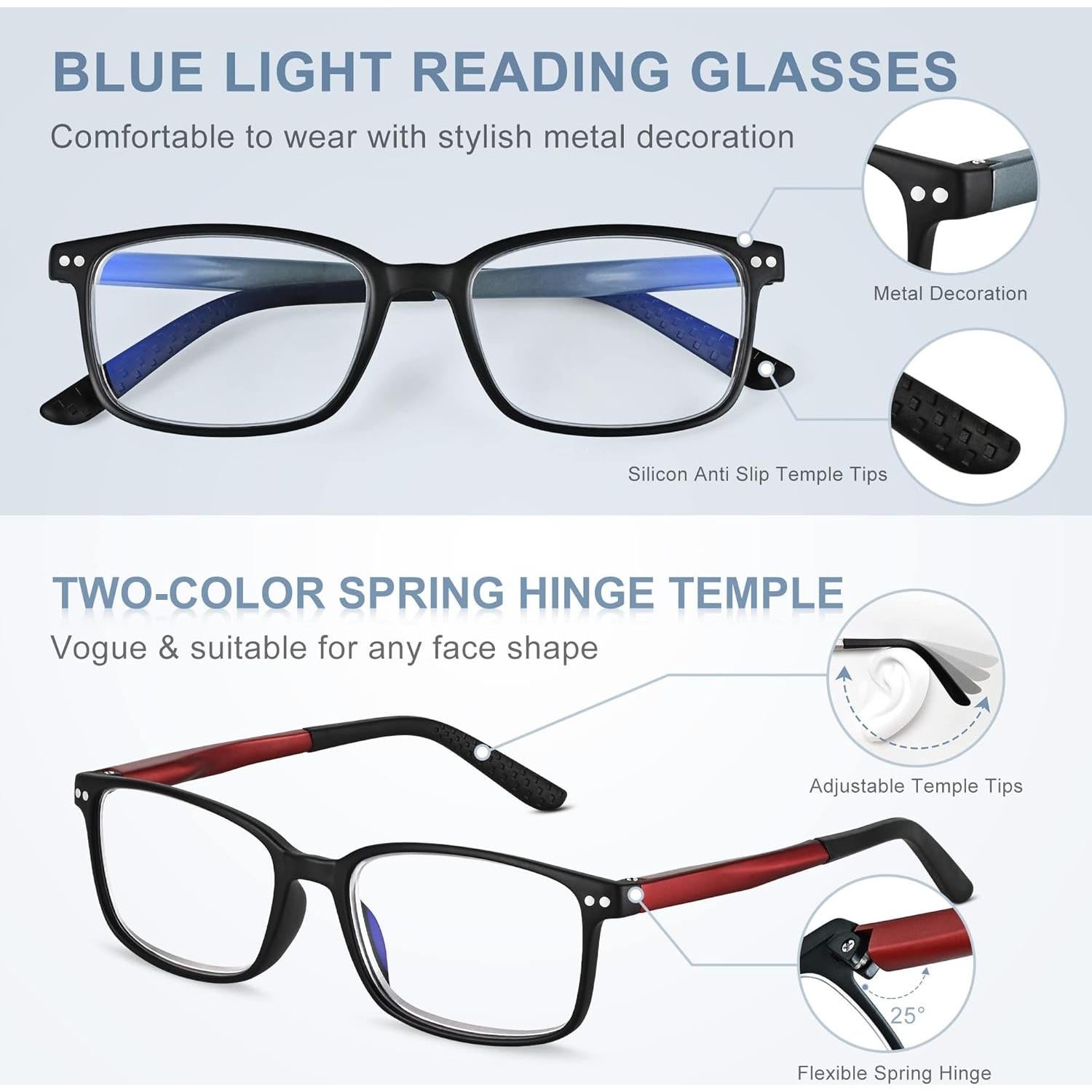 Gafas de Lectura EASY READ 2 Pares con Bloqueo Luz Azul