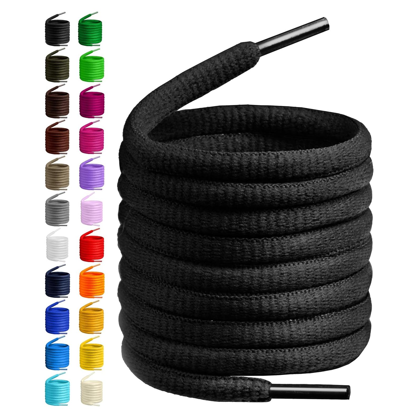 Cordones de Zapatos Ovalados BIRCH 27 Colores 0.64 cm 142 cm