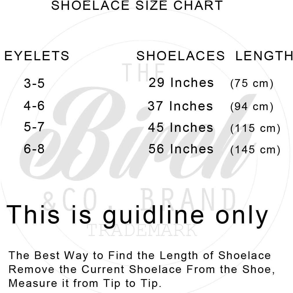 Cordones de Zapatos Ovalados BIRCH 27 Colores 0.64 cm 142 cm