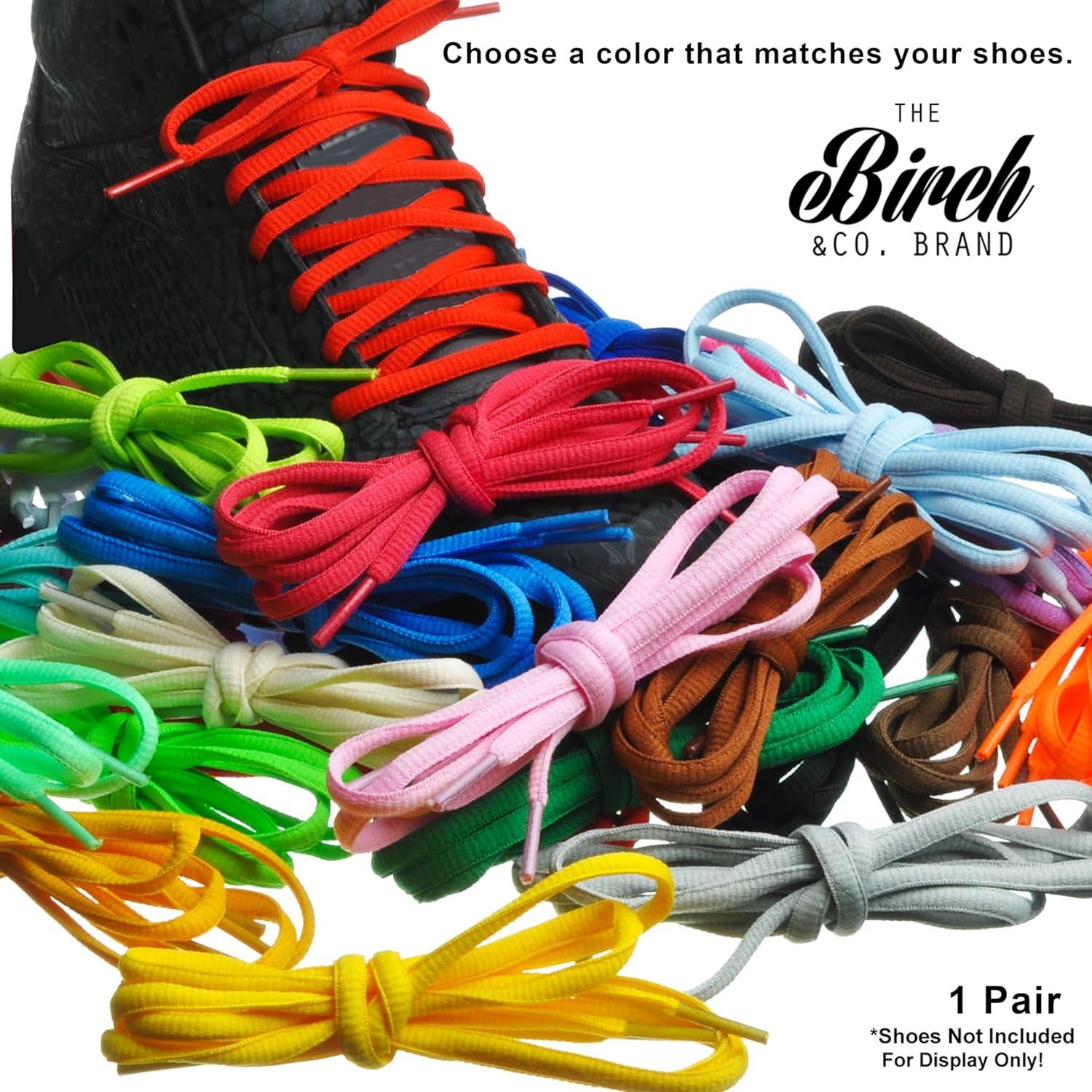 Cordones de Zapatos Ovalados BIRCH 27 Colores 0.64 cm 142 cm