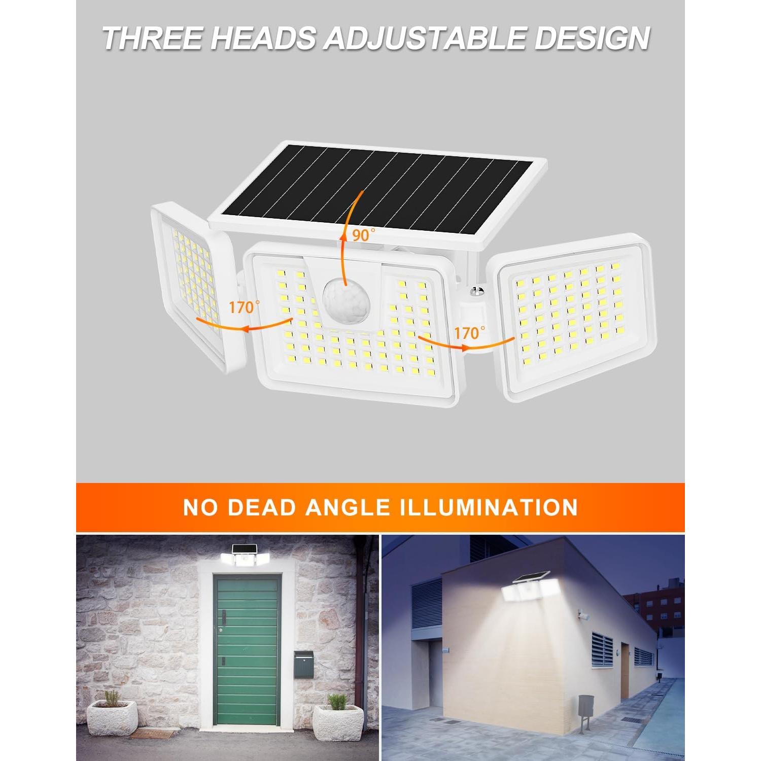 Luces Solares INCX 156 LED con Sensor de Movimiento IP65