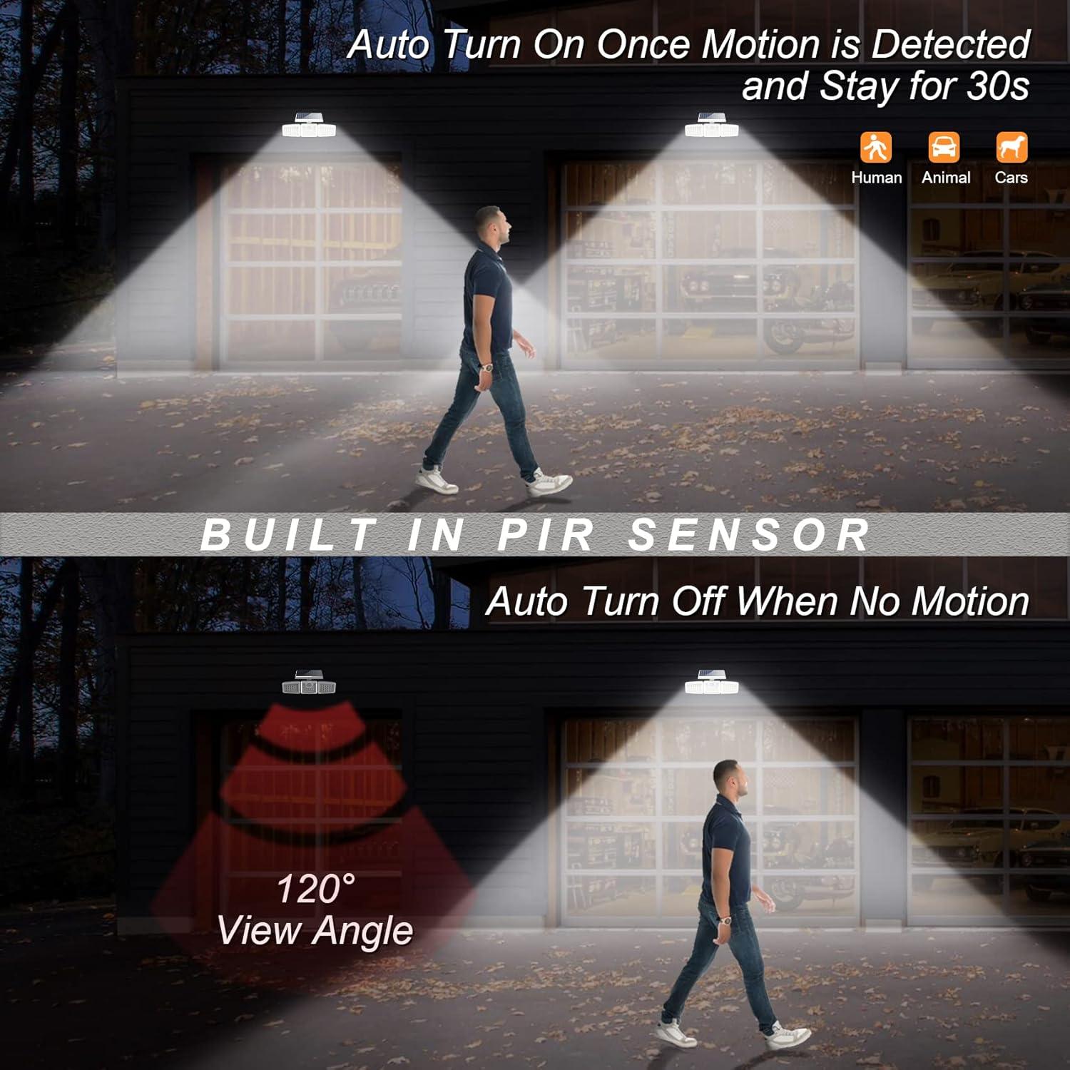 Luces Solares INCX 156 LED con Sensor de Movimiento IP65