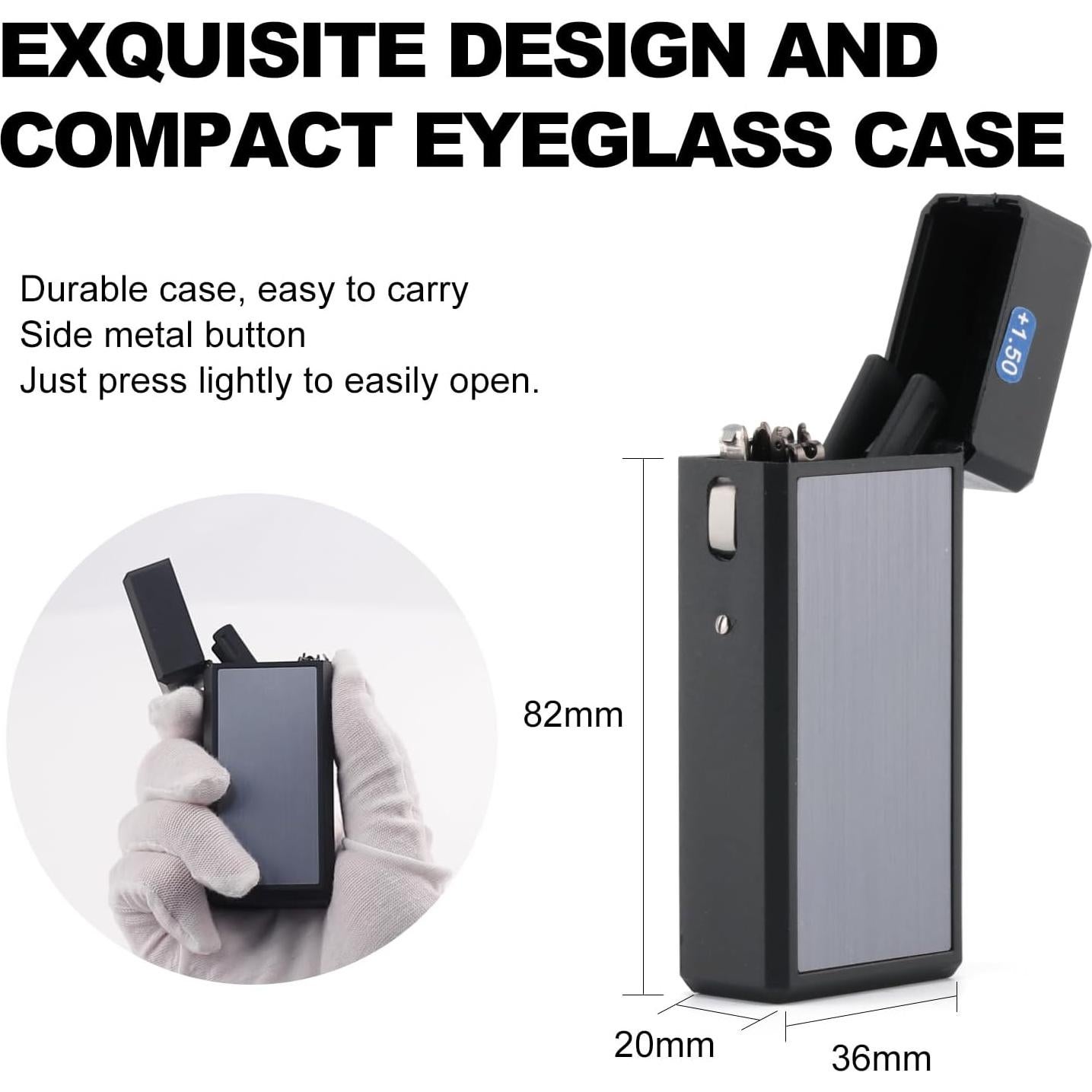 Durable Ultra Thin and Lightweight Folding Reading Glasses for Men Women, Blue Light Blocking Compact Computer Foldable Readers, Pocket Portable Sturdy Frame With Case Blue 2.0x