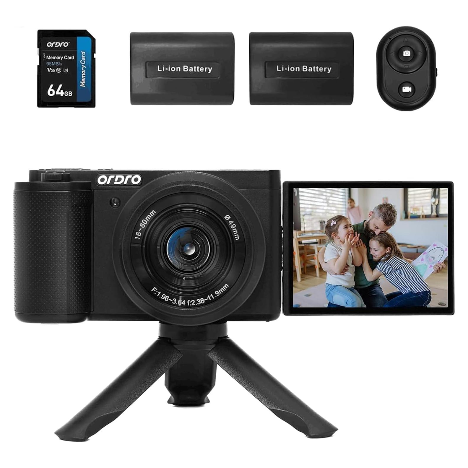 Cámara Digital ORDRO G930B 5K 64MP con Pantalla Táctil