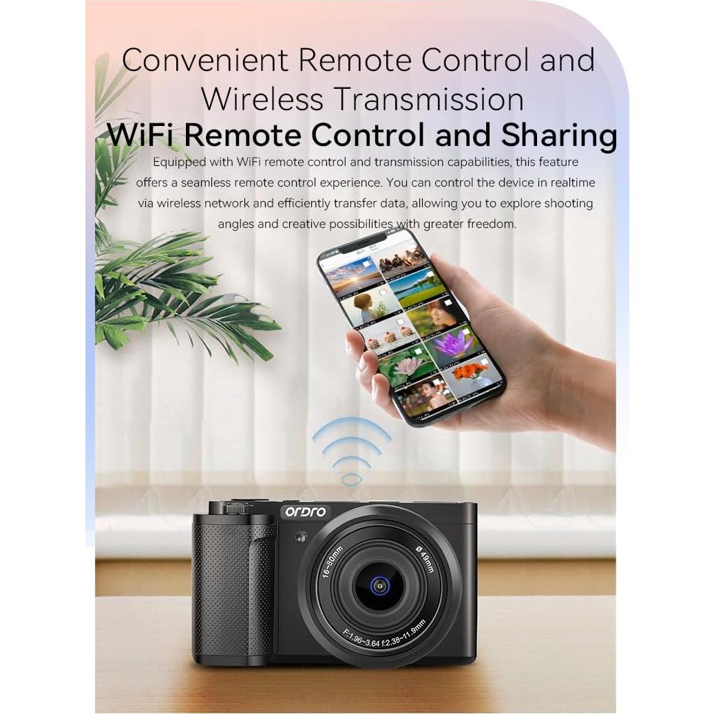 Cámara Digital ORDRO G930B 5K 64MP con Pantalla Táctil