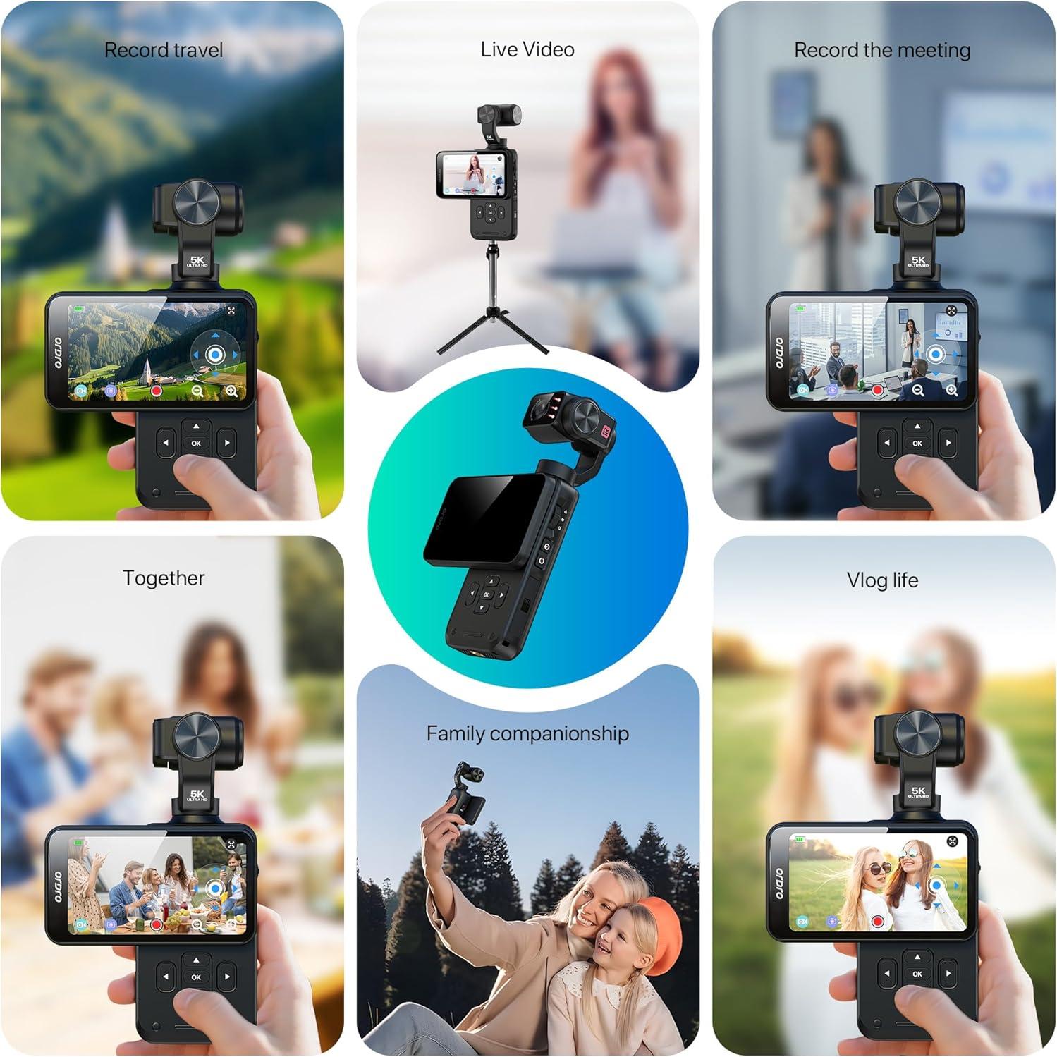 Cámara de Vlogging 5K Tussvie M5 con Estabilización y Pantalla 3.5"