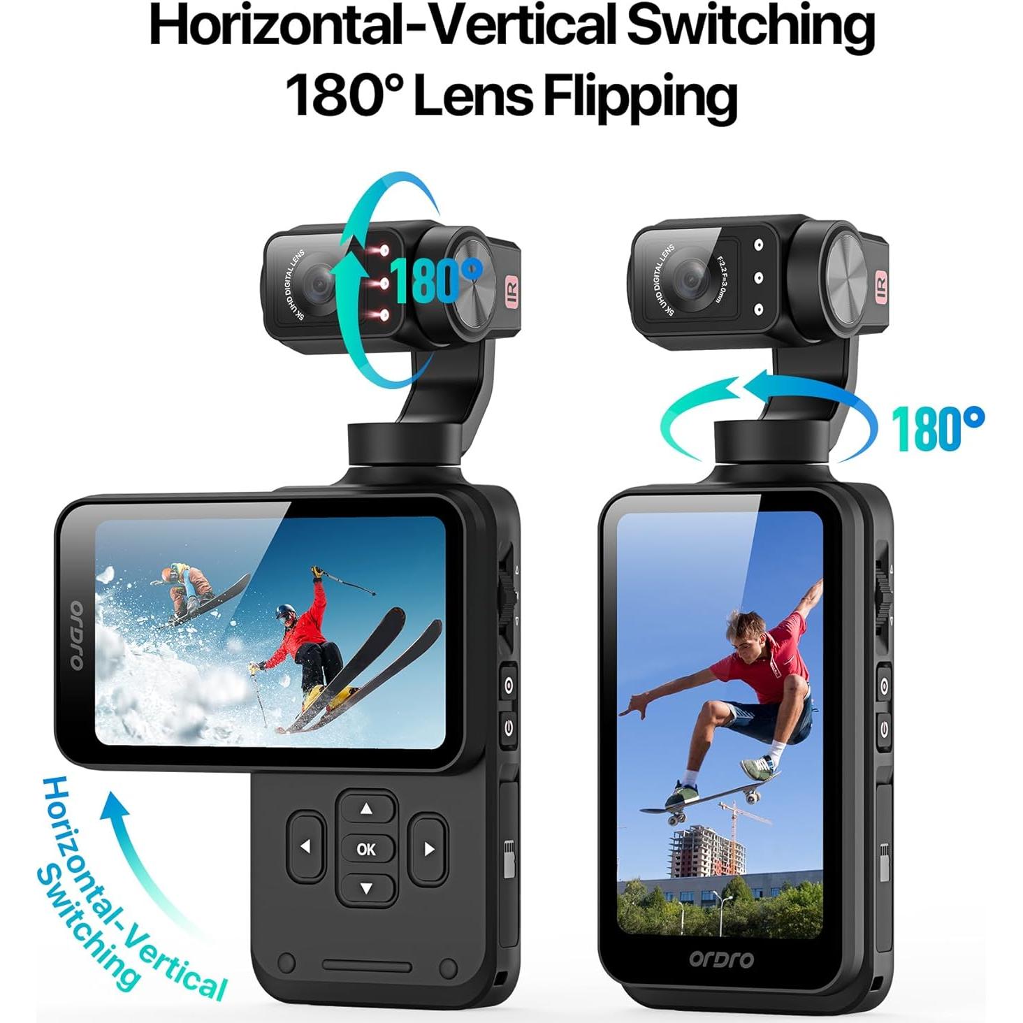 Cámara de Vlogging 5K Tussvie M5 con Estabilización y Pantalla 3.5"