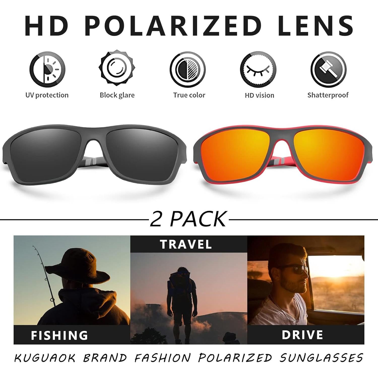 Gafas de Sol Deportivas KUGUAOK Polarizadas UV 100% Hombres