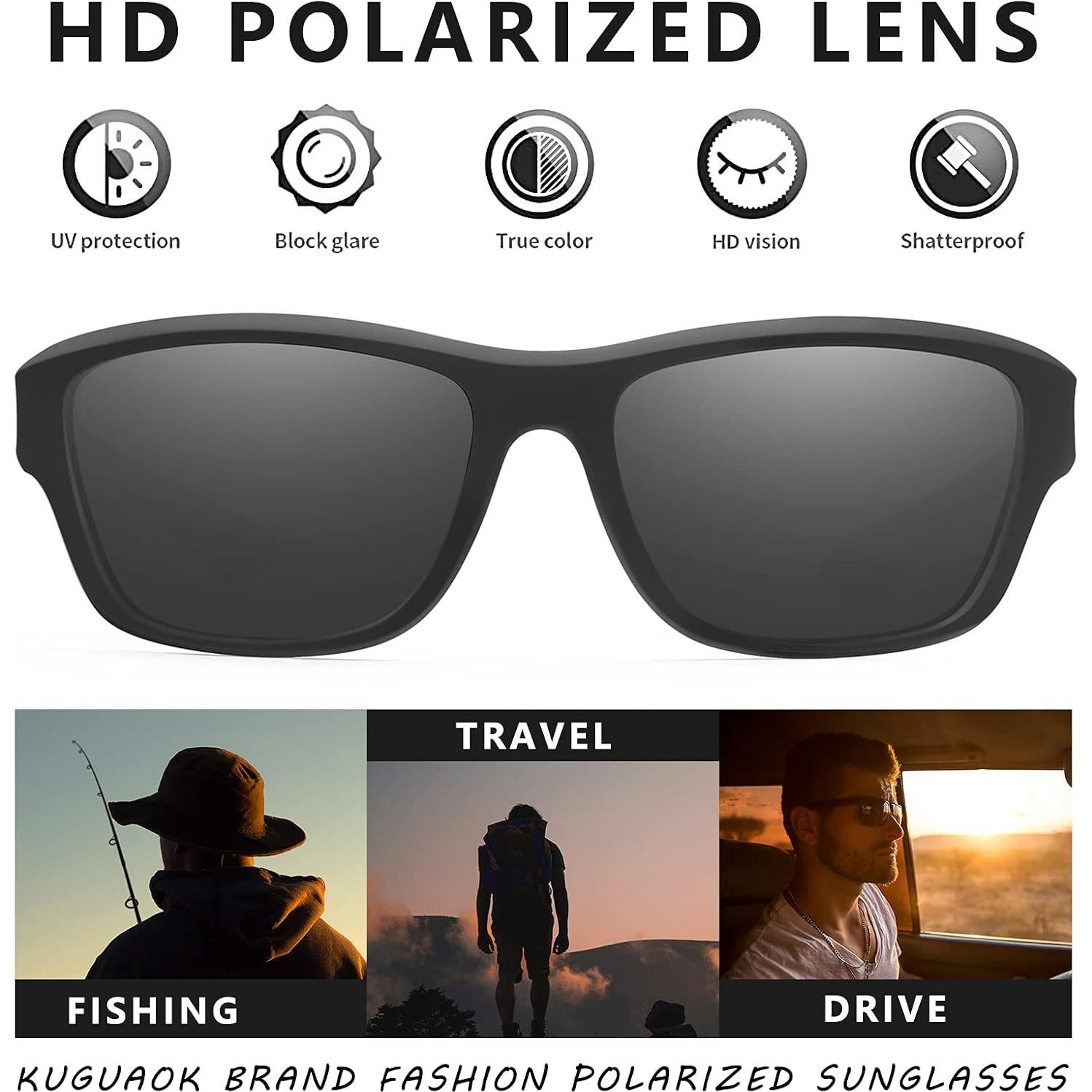 Gafas de Sol Polarizadas KUGUAOK para Hombres 100% UV