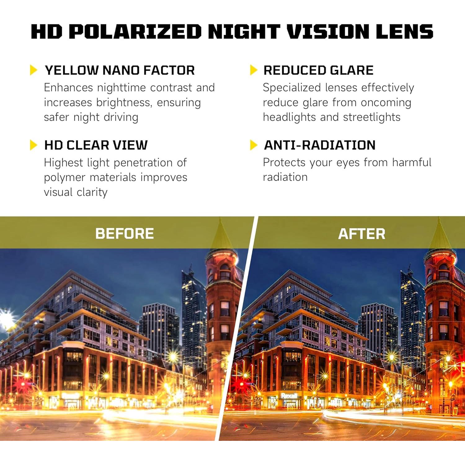 Gafas de Conducir Nocturna Tnnaiko con Lentes Polarizados