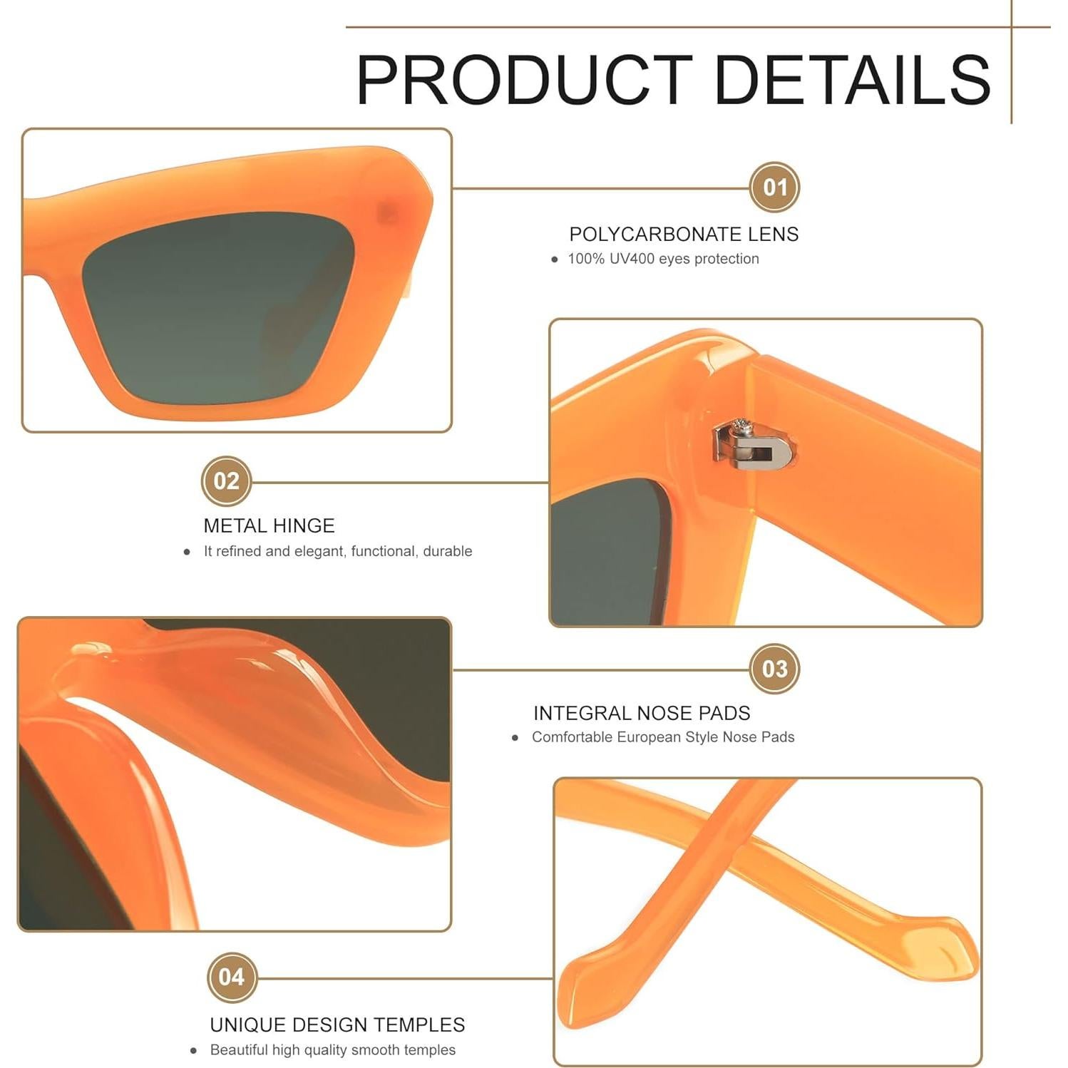 Gafas de sol Cat Eye ANDWOOD para mujeres con lentes UV400