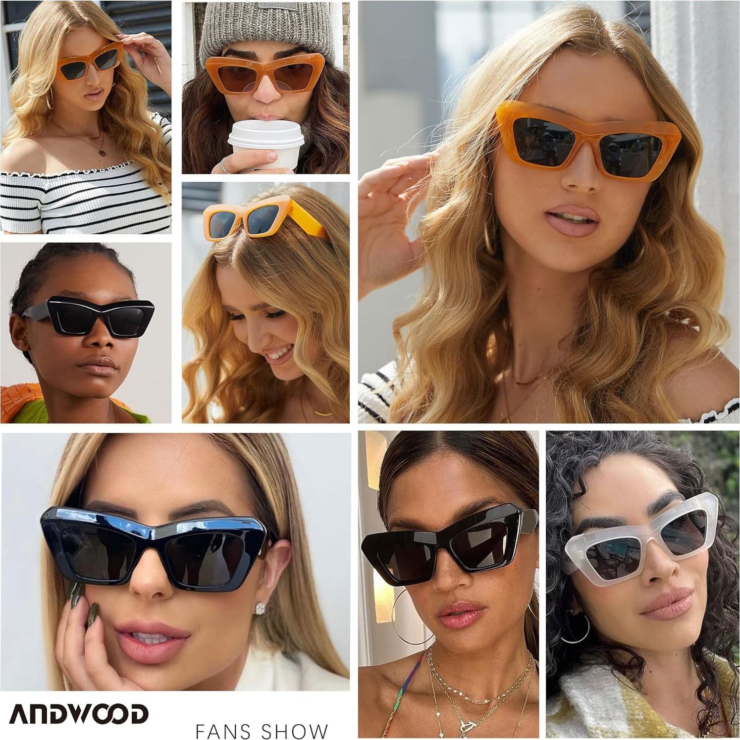 Gafas de sol Cat Eye ANDWOOD para mujeres con lentes UV400