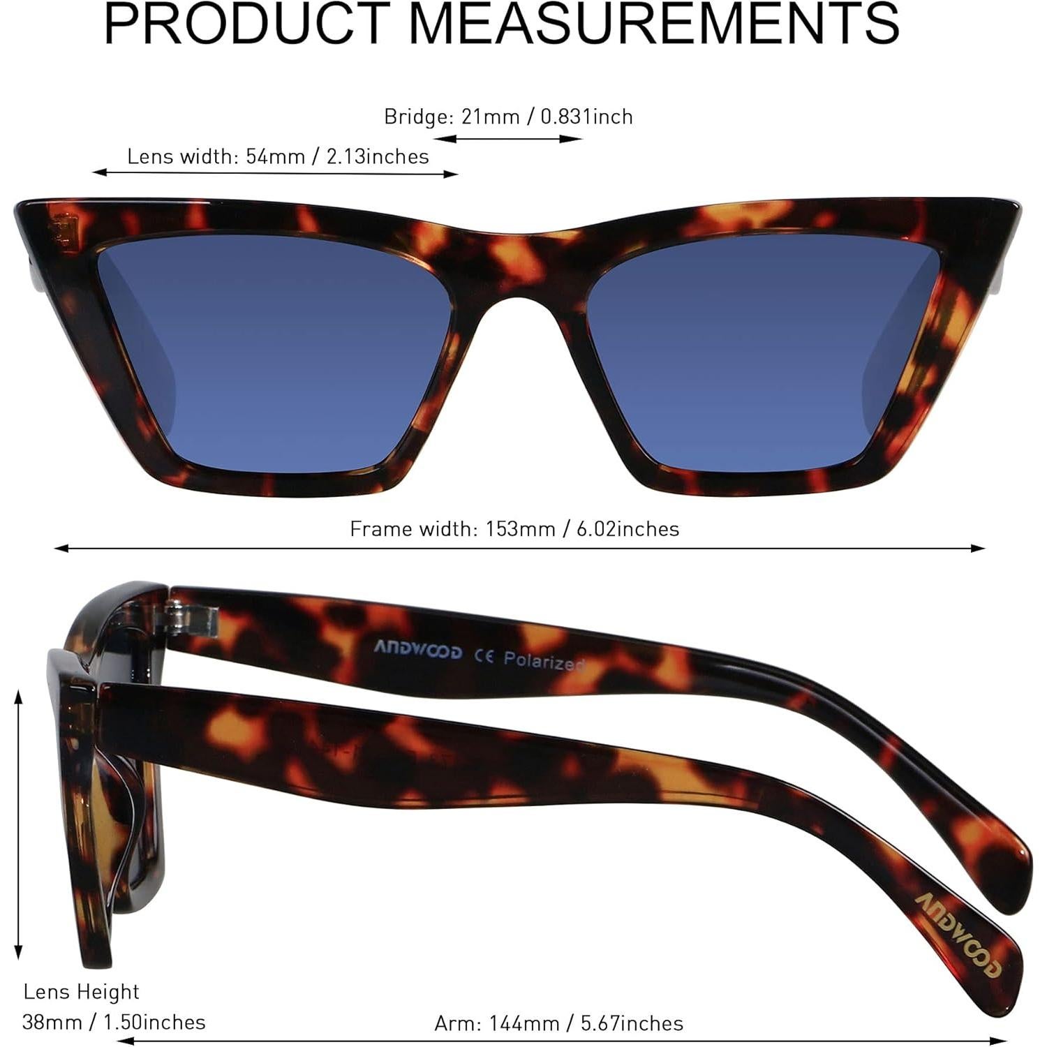 Gafas de sol Cat Eye ANDWOOD polarizadas para mujer