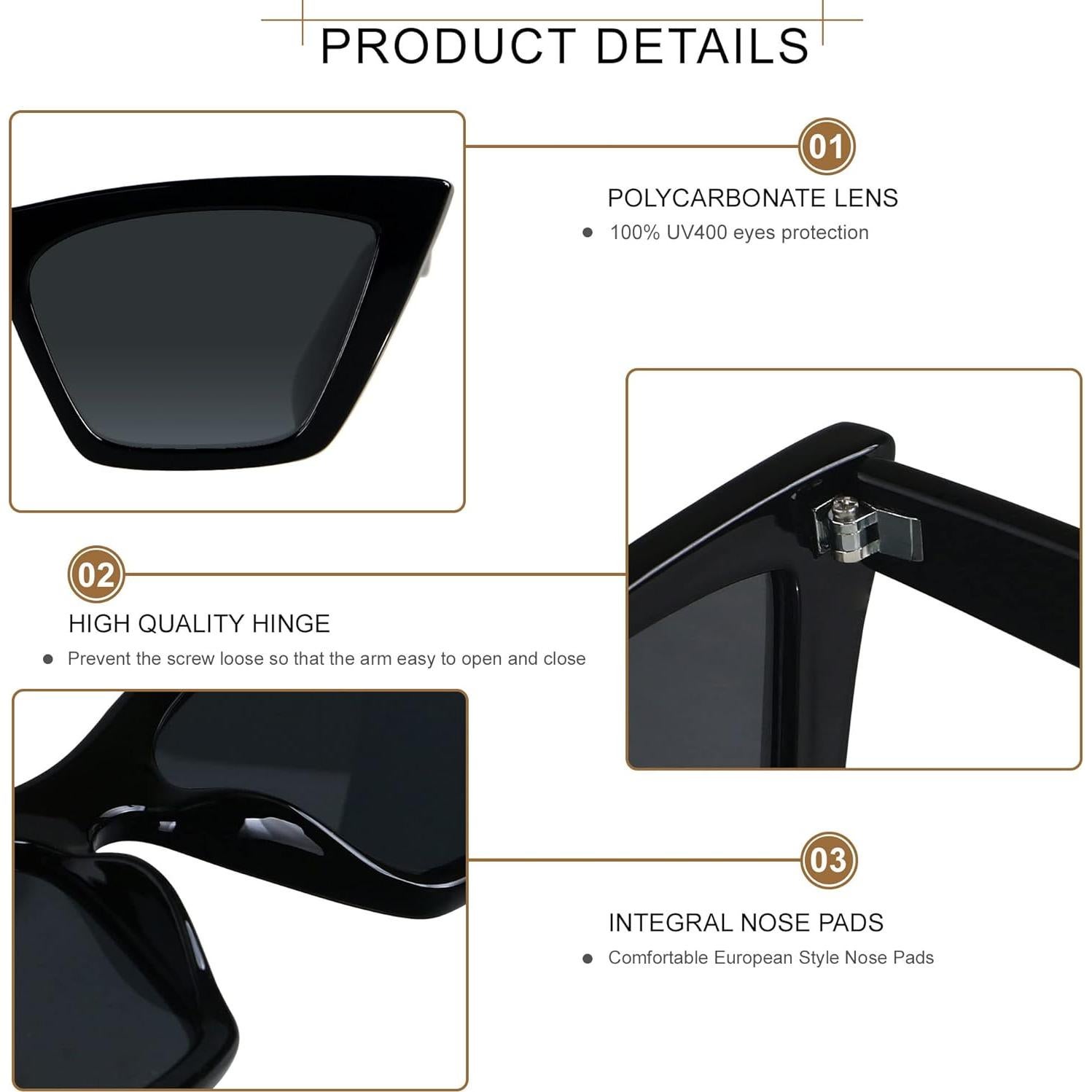 Gafas de sol Cat Eye ANDWOOD UV400 para mujeres vintage